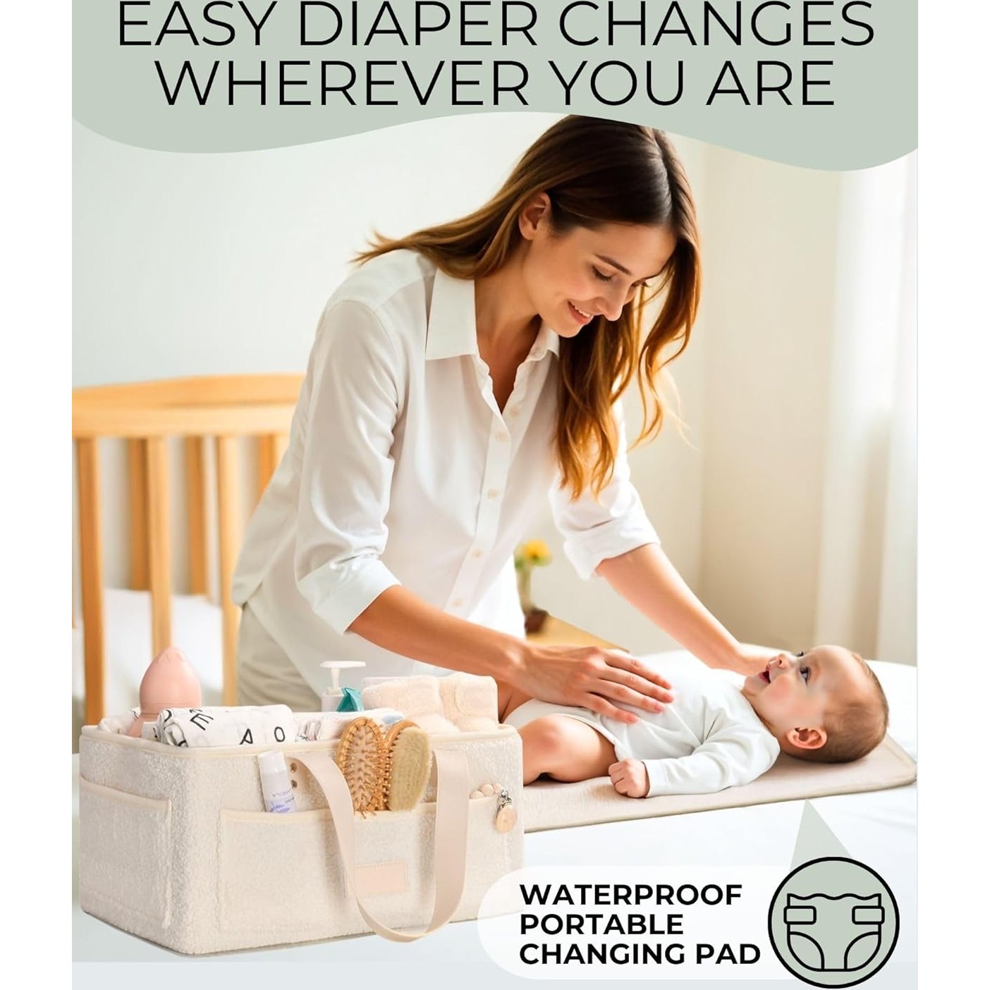Little Baby Diaper Caddy Basket - Teddy