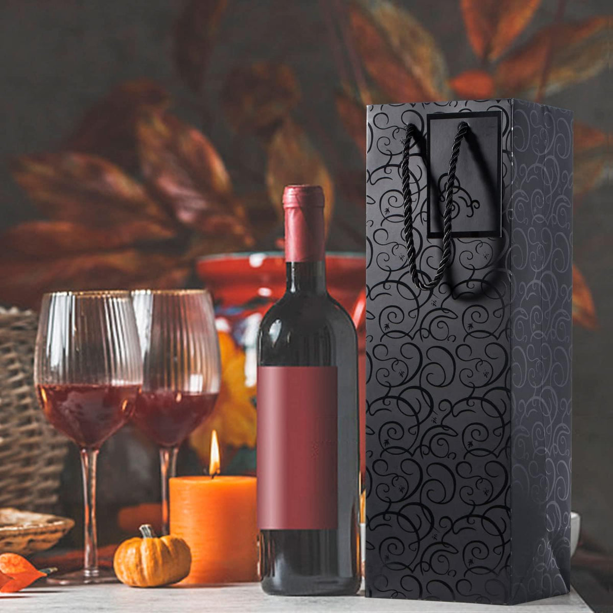 KASTWAVE Wine Gift Bag, Wine Bags 10 Pack, Wine Bags for Wine Bottles Gifts, Wine Bottle Gift Bags
