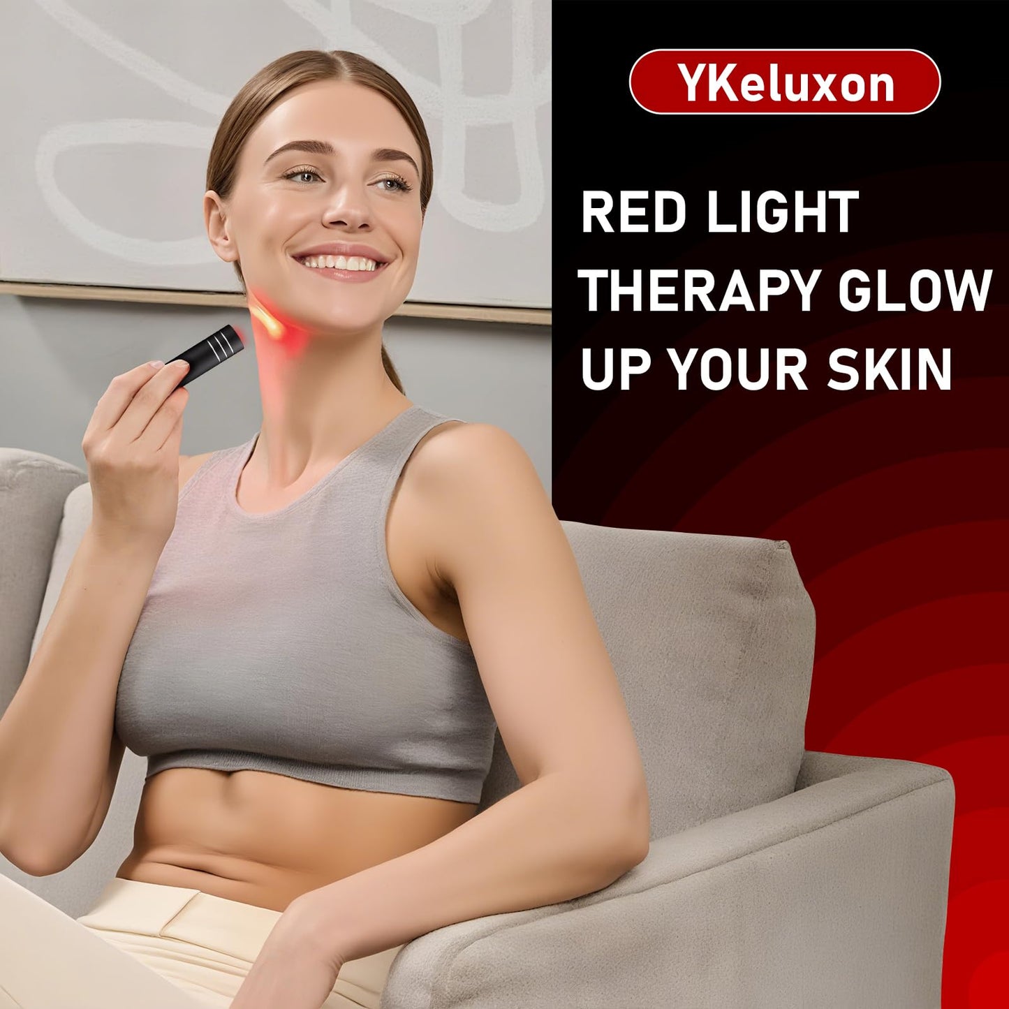 YKeluxon Infrared Red Light Therapy Device for Joint and Muscle, Portable Red Light Therapy Torch, Near Infrared Light for Body, Face, Neck, Back,Knee, 660nm 850nm LED Light Therapy Wand - Medaid International