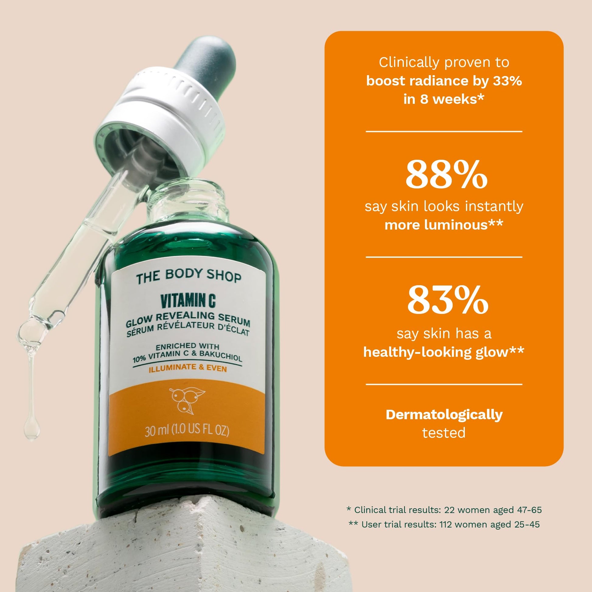The Body Shop Vitamin C Glow Revealing Serum – For Dull & Tired Skin – Vegan – 30ml - Medaid International