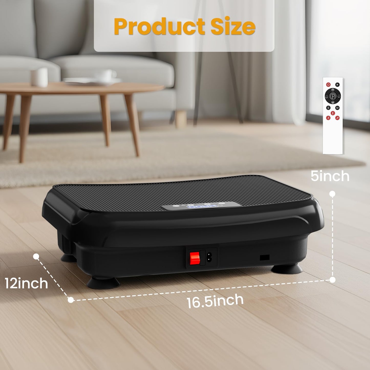 TISSCARE Vibration Plate Exercise Machine Mini Vibrating Plates for Sedentary Users, Helpful for Lymphatic Drainage and Weight Loss, 400Lbs Capacity Full Body Power Shake Workout Platform for Home