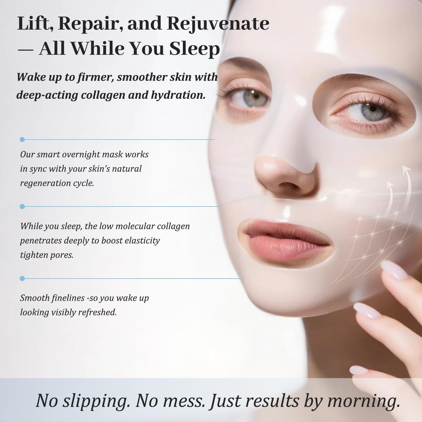 MUQIAN Rosemine Deep Collagen Anti-Wrinkle Lifting Overnight Mask Facial sheet masks with low molecular weight collagen for lifting, firming, and moisturizing 5 Packs - Medaid International