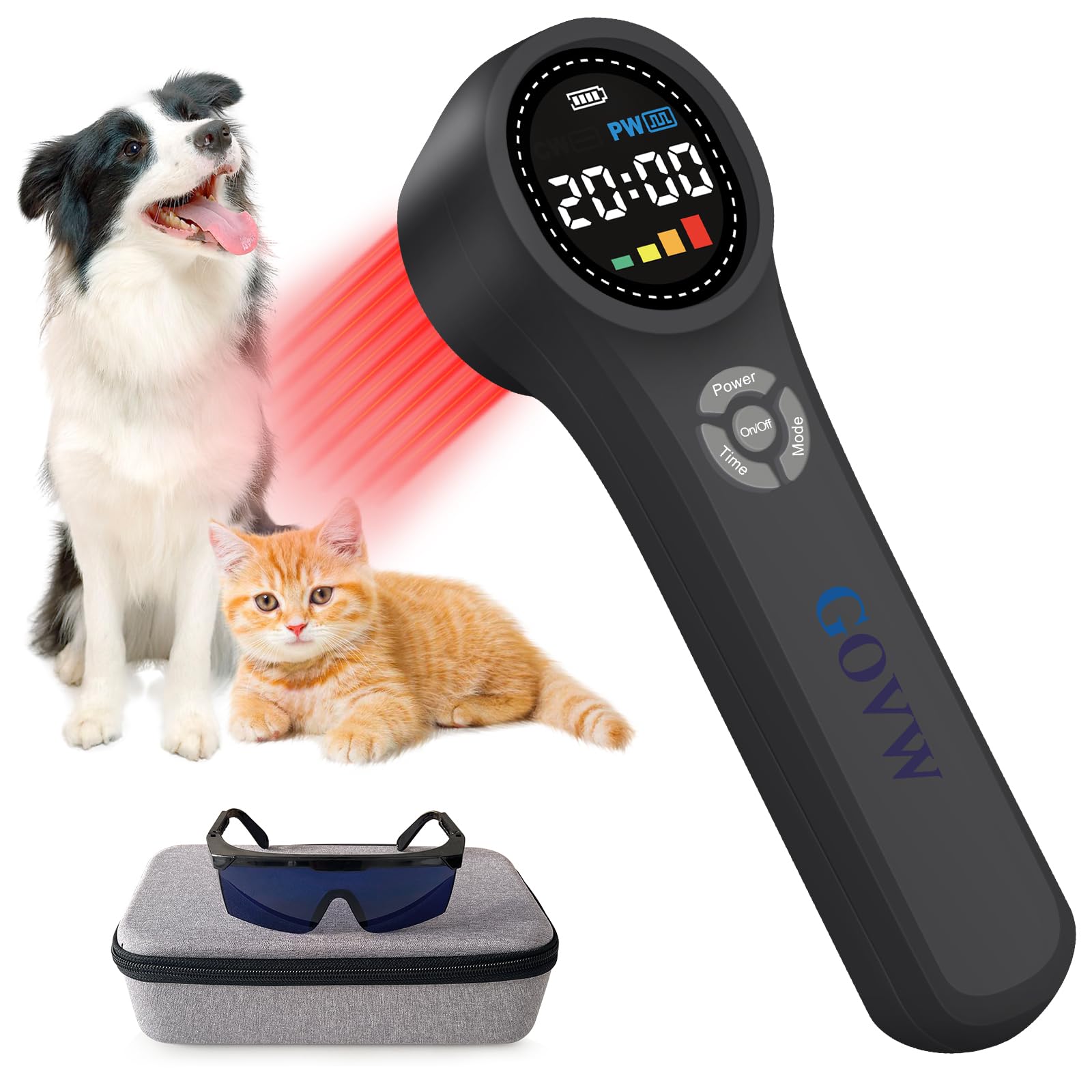 GOVW Cold Laser Therapy for Dogs, 4x980nm+4x810nm+16x660nm, Cold Laser for Horses, Veterinary Laser Therapy Machine, Pet Laser Therapy, Cold Laser Therapy Pain Relief Device for Animals Like Cats - Medaid International