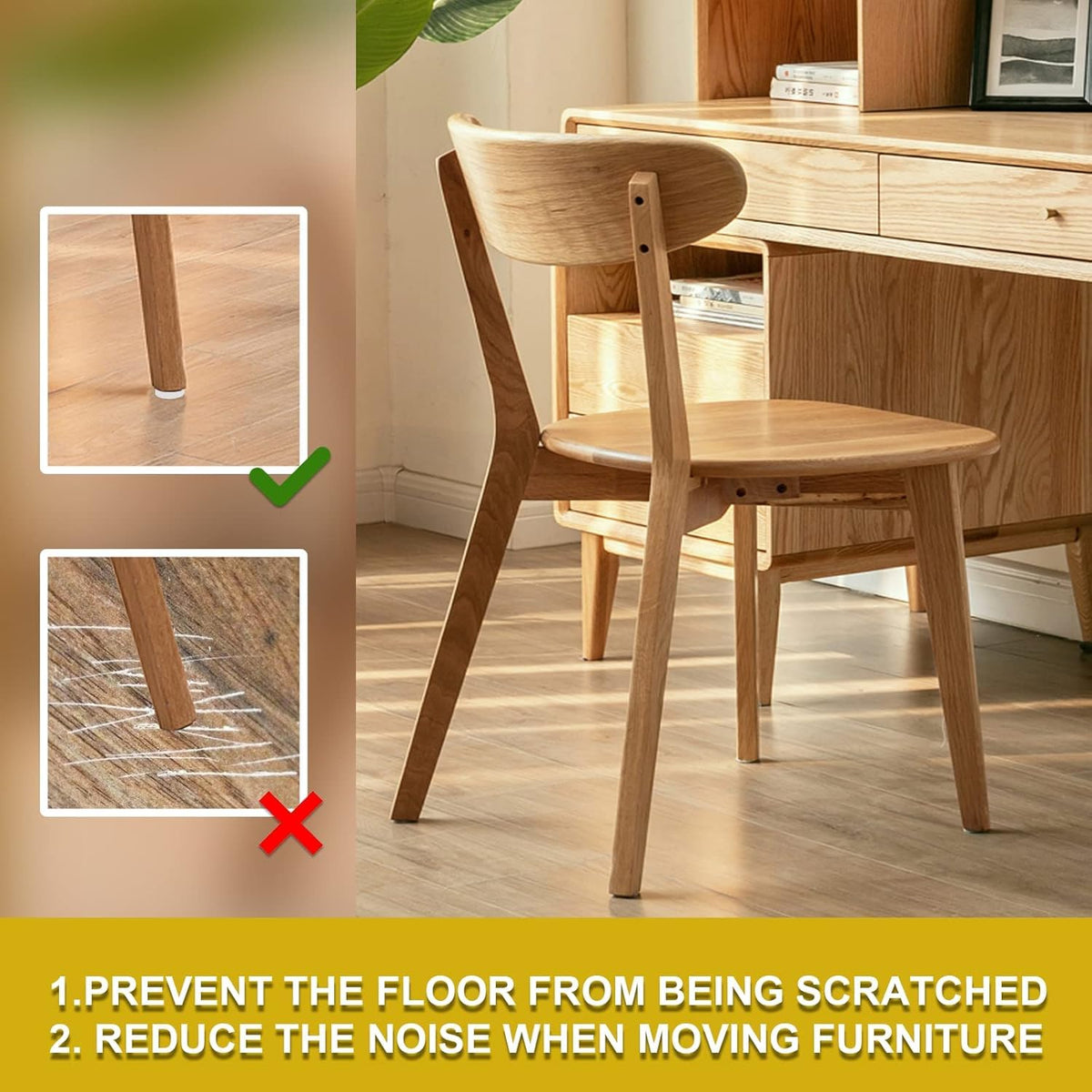 KASTWAVE Brown Nail-On Furniture Sliders, 60PCS Round Floor Protectors for Table and Chair Legs, Durable Nylon Glides for Easy Movement, 17.3mm x 5mm