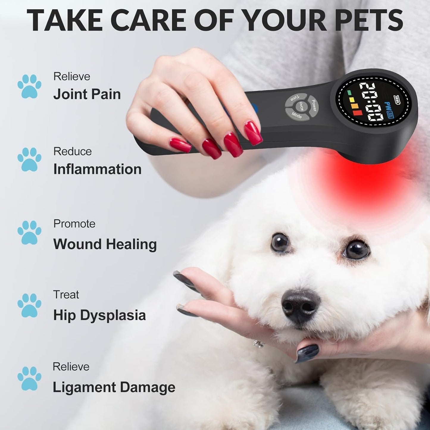 GOVW Cold Laser Therapy for Dogs, 4x980nm+4x810nm+16x660nm, Cold Laser for Horses, Veterinary Laser Therapy Machine, Pet Laser Therapy, Cold Laser Therapy Pain Relief Device for Animals Like Cats - Medaid International