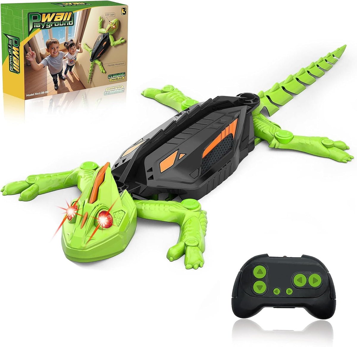 Wall Crawler Gecko, Electric Lizard Toy, Remote Control Crawling Gecko, Rechargeable Funny Prank Toy, for Adults, Indoor Walls, Ceilings, Family Fun, Parties, Office, Birthday Prank Games (Green)