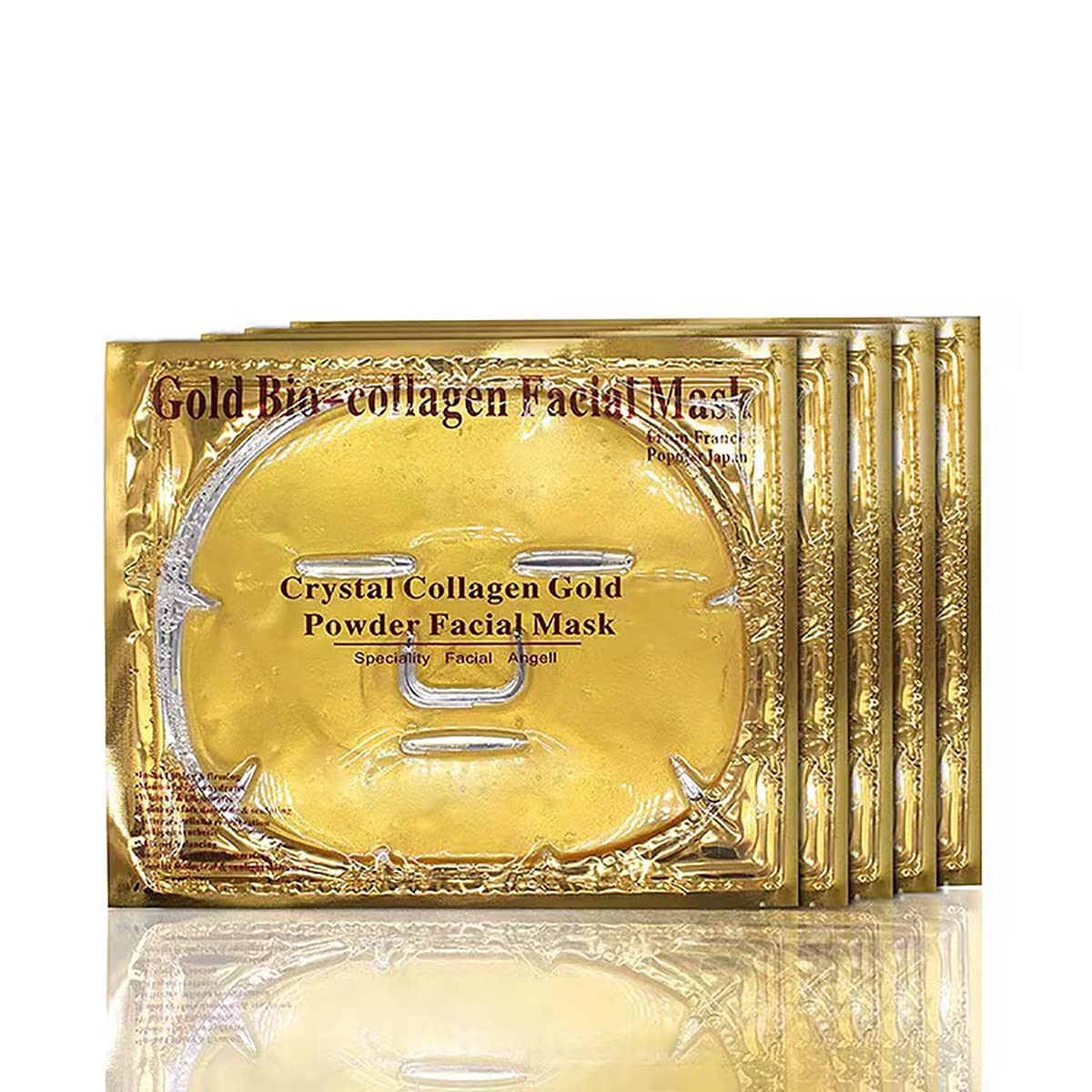 ObiPosay Collagen Facial Masks (10-Pc) - Vegan Gold Facial Mask - Anti Aging,Puffiness, Moisturizing, Deep Tissue Rejuvenation and Hydrates Skin - Medaid International