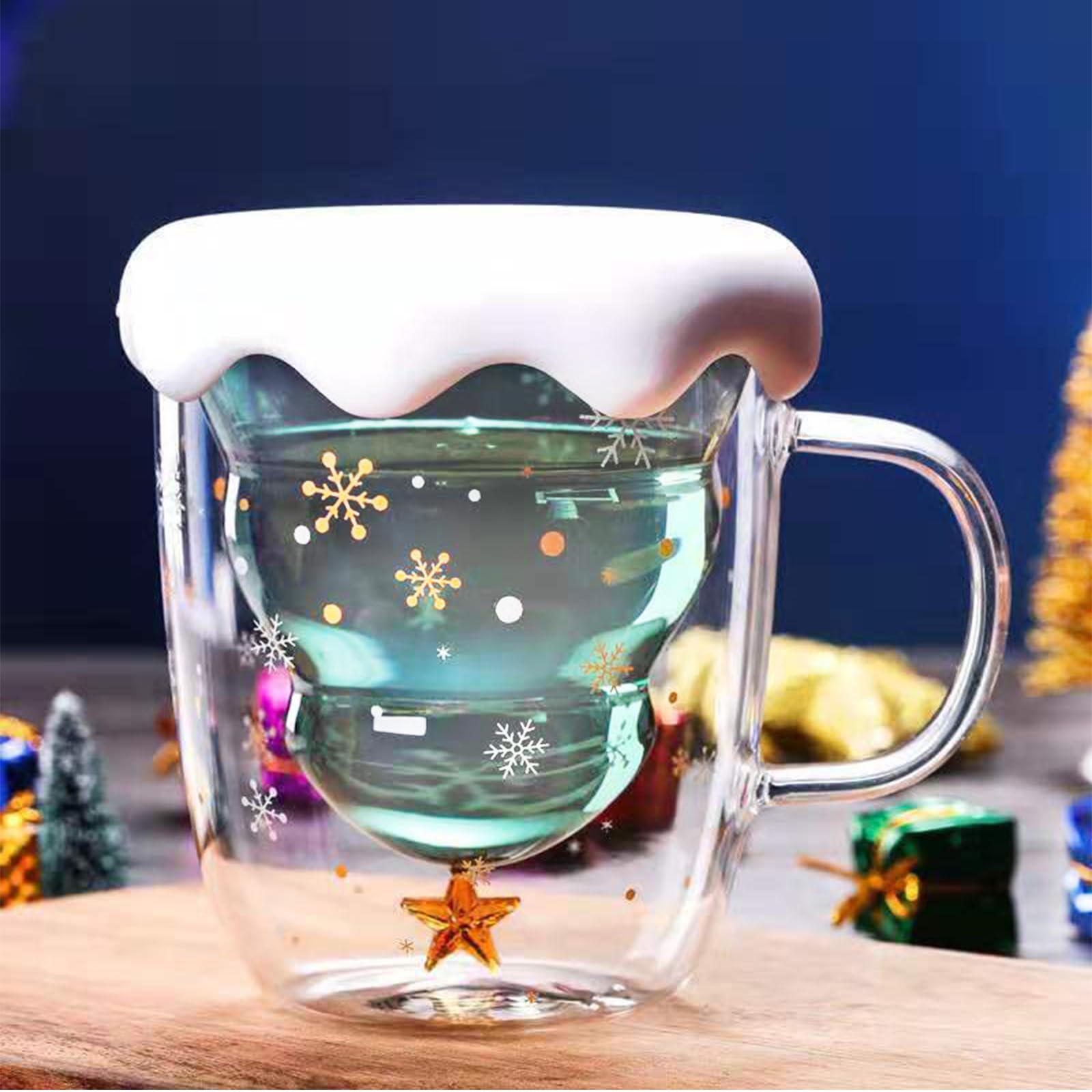 Binoster Cute Mugs Christmas Coffee Mug, Tea Cup, Milk Cup Glasses Double Wall Insulated Glasses Espresso Cup, Best Christmas for Women,Men,Kid, Office and Personal - Medaid International