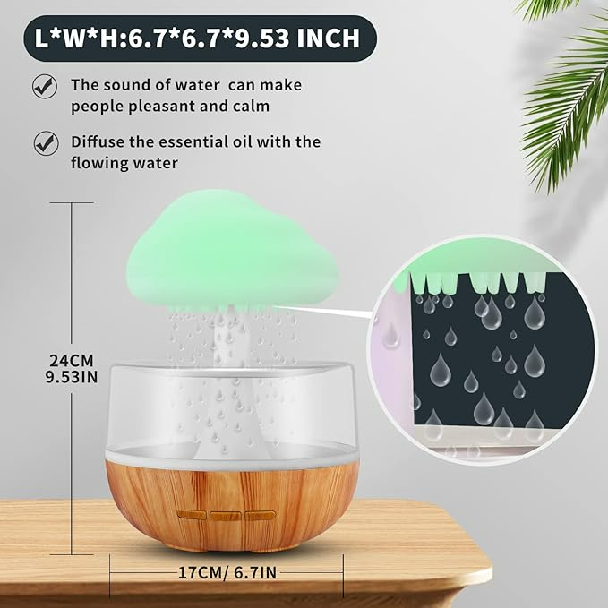 Rgb Raining Humidifier Rain Cloud - Medaid International