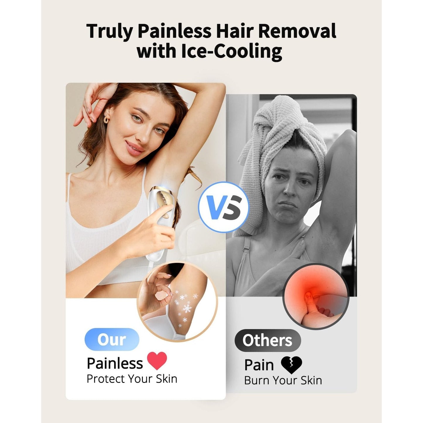 UENMOON Laser Hair Removal for Women and Men - IPL Hair Removal with Ice-Cooling System for Painless & Long-Lasting Result, Whole Body Hair Removal - Medaid International