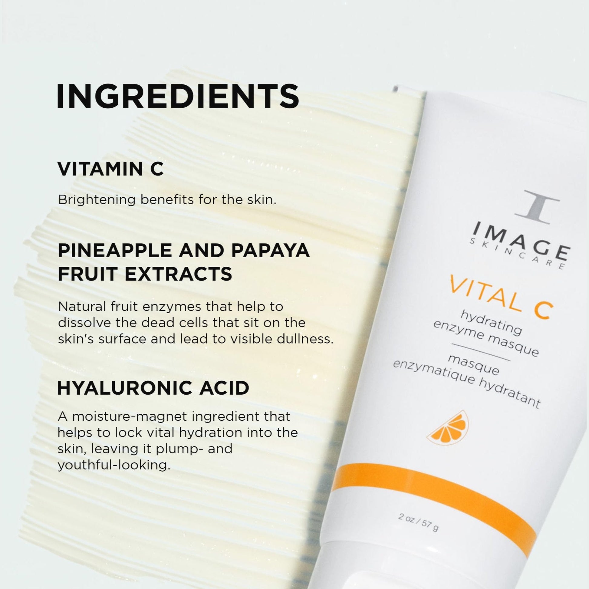 IMAGE Skincare, VITAL C Hydrating Enzyme Masque, Brightening Facial Mask with Vitamin C and Hyaluronic Acid, 2 oz - Medaid International
