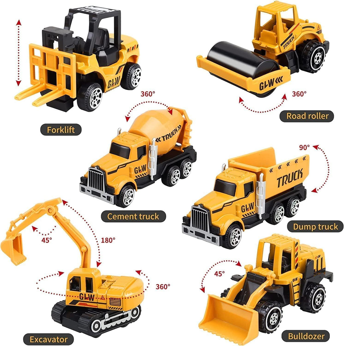 Boy Toys for 3 4 5 6 7 8 Year Old Boys,Kids Construction Vehicles Playset Set for Kids w/Tower Crane, Die-cast Engineering Truck Toys Car for 3+ Year Old Boys Gift
