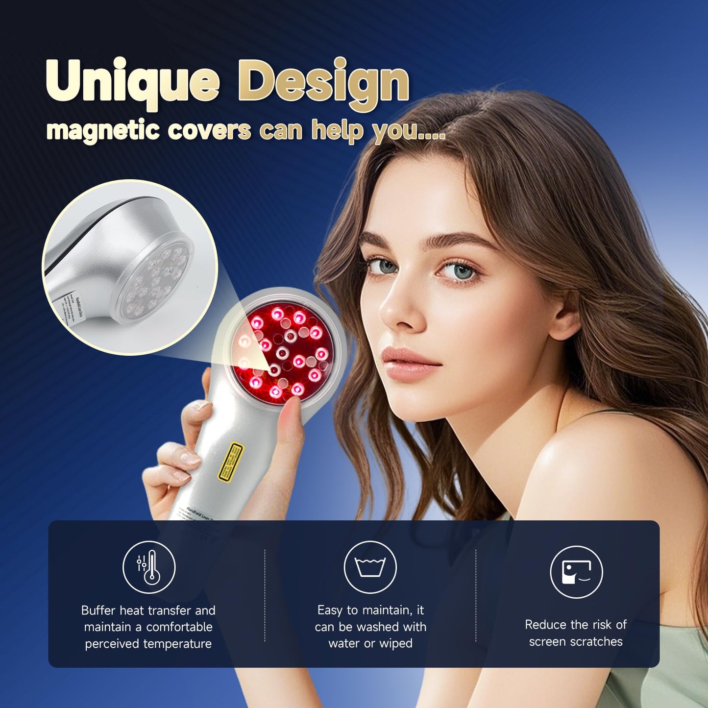 Infrared Red Light Therapy for Pet, Ariysah Cold Laser Therapy Device with Magnetic Cover, Home Handheld Light Therapy Device, Suitable for Body Pain Relief, Gifts for the Elderly(3*808nm+13*650nm) - Medaid International