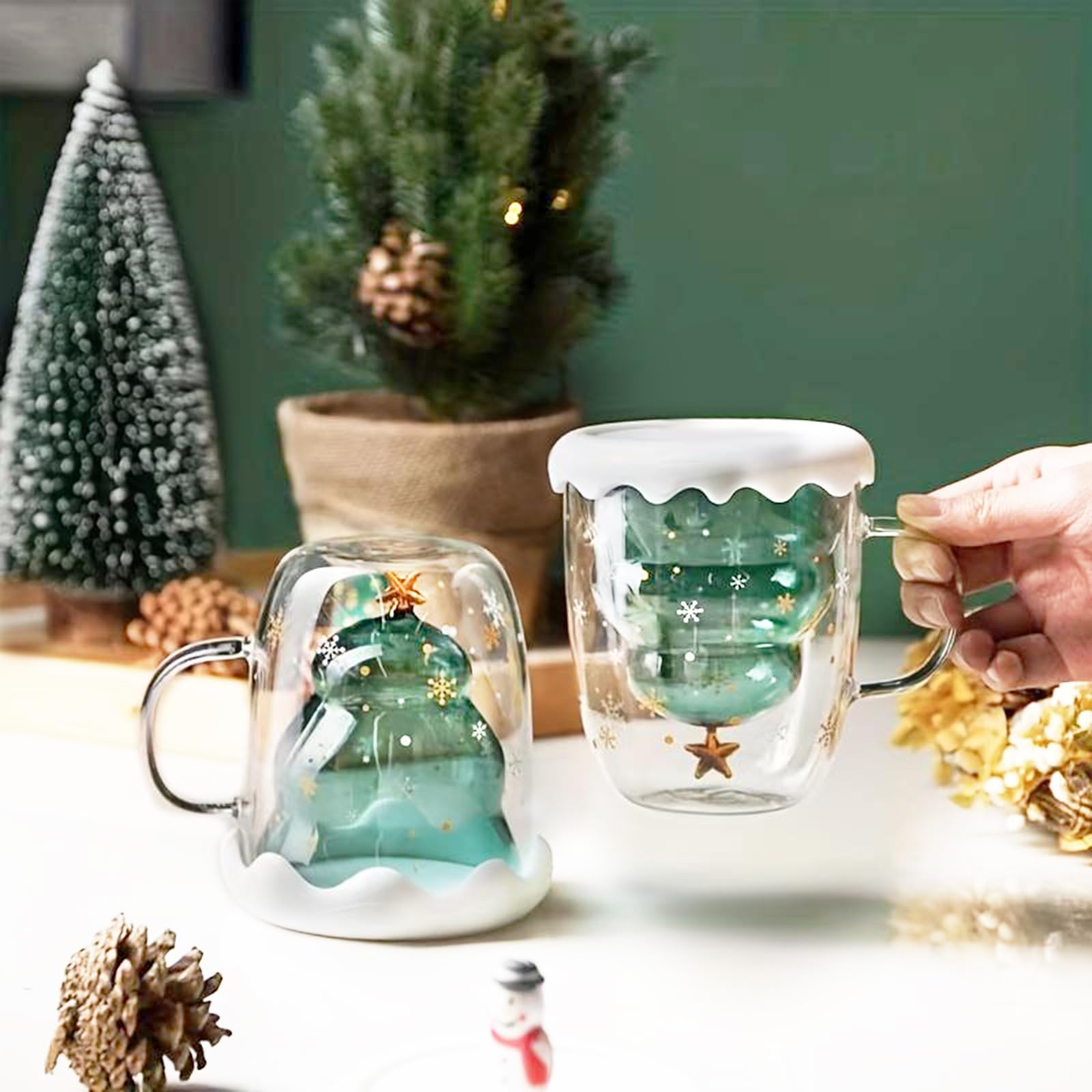 Binoster Cute Mugs Christmas Coffee Mug, Tea Cup, Milk Cup Glasses Double Wall Insulated Glasses Espresso Cup, Best Christmas for Women,Men,Kid, Office and Personal - Medaid International