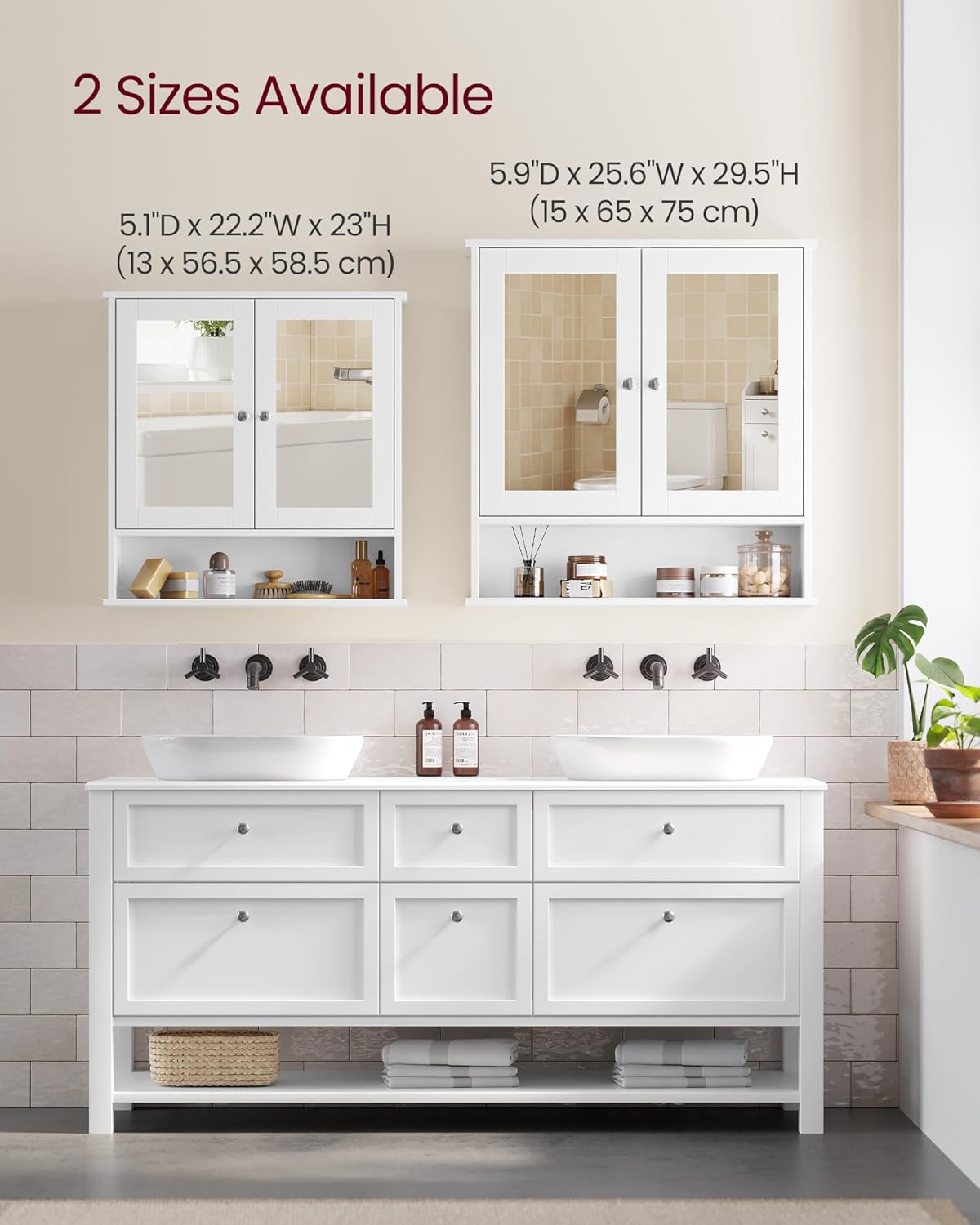 VASAGLE Cabinet with Mirror LHC002