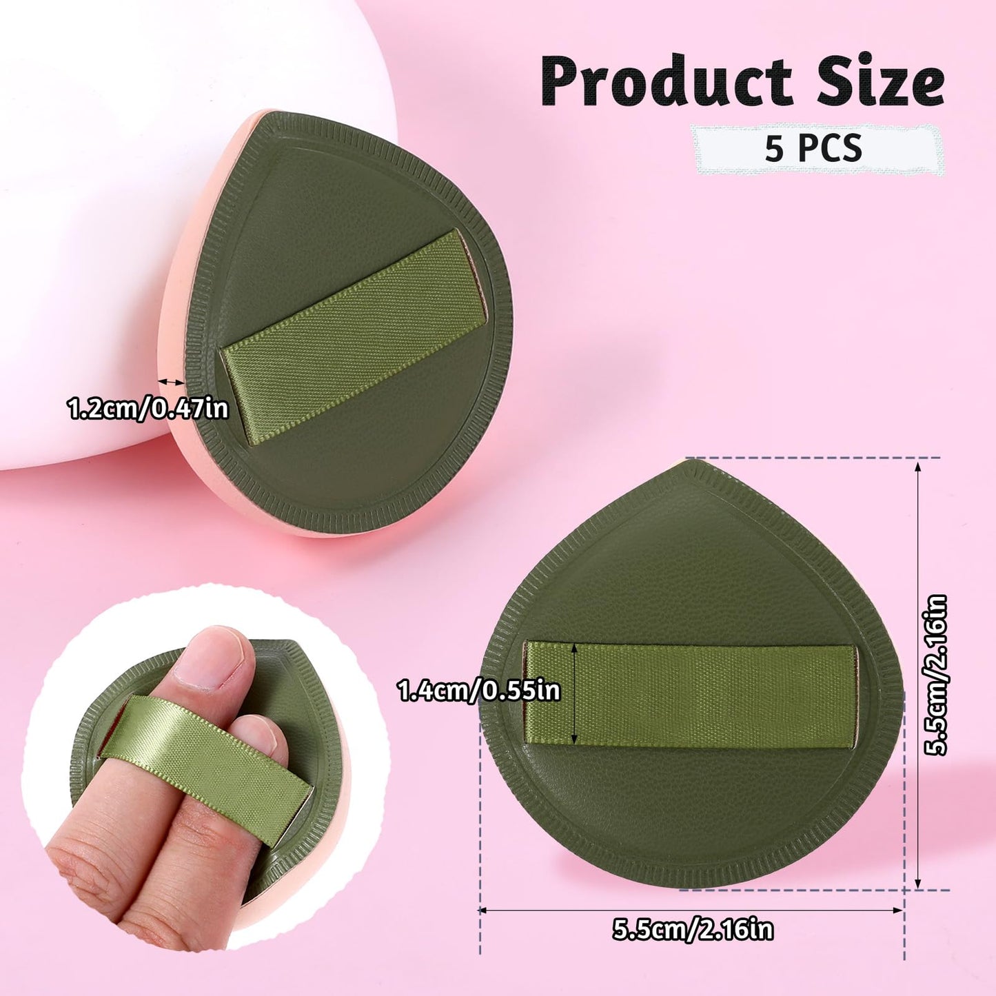 ZEYIYER 5 PCS Foundation Sponge, Powder Puff, Korean Makeup Sponge, Cushion Puff for Foundation and Powder, Fluffy Teardrop Latex Foundation Applicator for Liquid Cream Powder - Medaid International