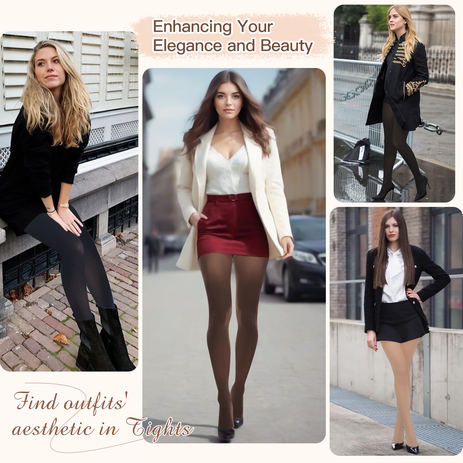 MANZI Women's 6 Pairs Opaque Control-Top Tights with Comfort Stretch 70 Denier Small - Medaid International