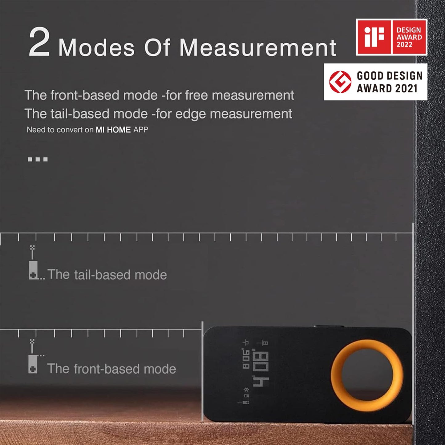 HOTO Laser Measuring Tool, Pocket-Size 98Ft Digital Laser Tape Measure ±2mm Accuracy, USB-C Rechargeable, OLED Display, Ft/M/in Unit Conversion, Real-time Data Sync, Cool Gadgets for Men & Home Use - Medaid International