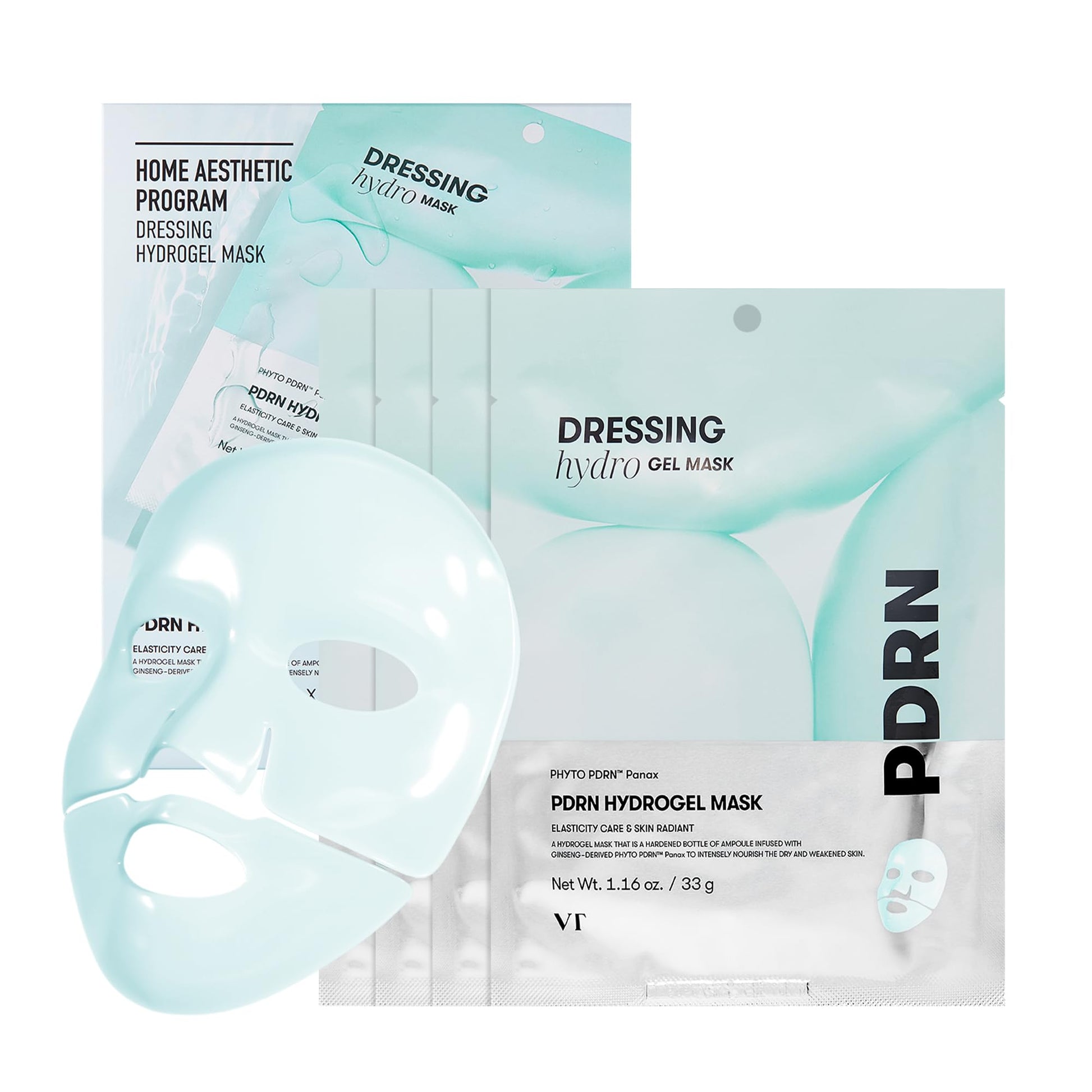 VT COSMETICS PDRN Hydrogel Mask(33gx4ea), Intensive Nourishing & Rejuvenating Overnight Mask, Skin Repair, Elasticity Boost, Hydrating & Plumping, Korean Skincare - Medaid International