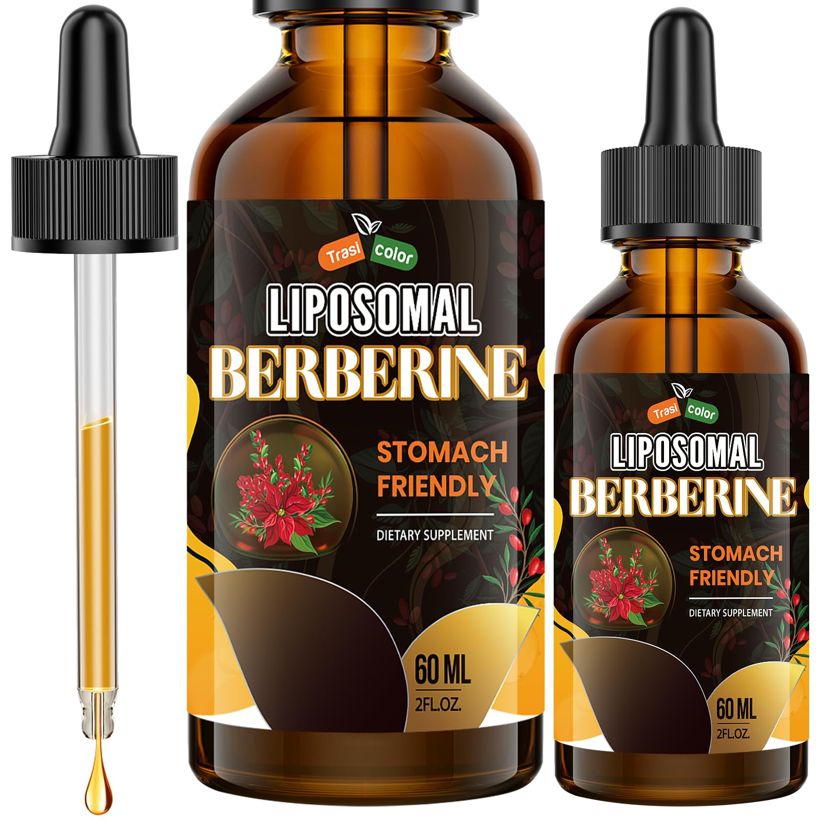 Berberine Supplement Liquid Drops - High Bioavailability Liposomal Berberine Supplements, Berberine HCL Complex with Ceylon Cinnamon Plus Turmeric, AMPK Activator, Suitable for Women,Men-60ml - Medaid International