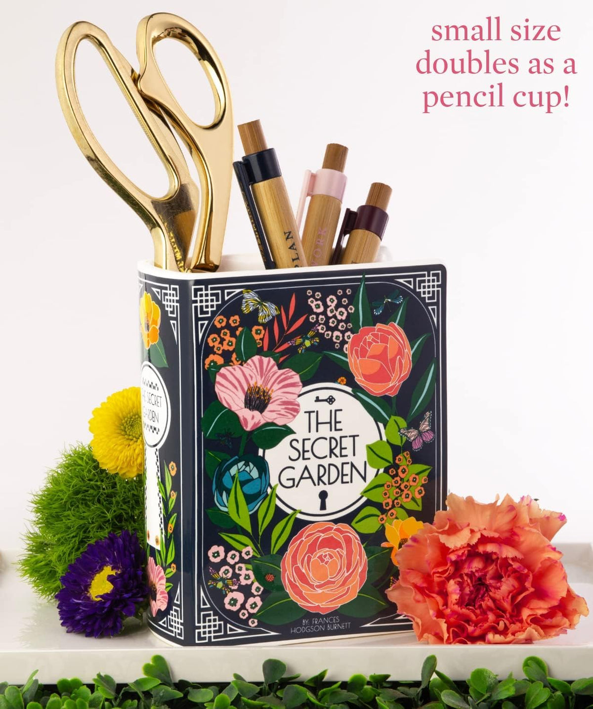 Terrifi Book Flower Vase, Ceramic Book-Shaped Decorative Small Vase For Home Decor, Cute Bookshelf Decoration, Creative Lovers, Modern And Office