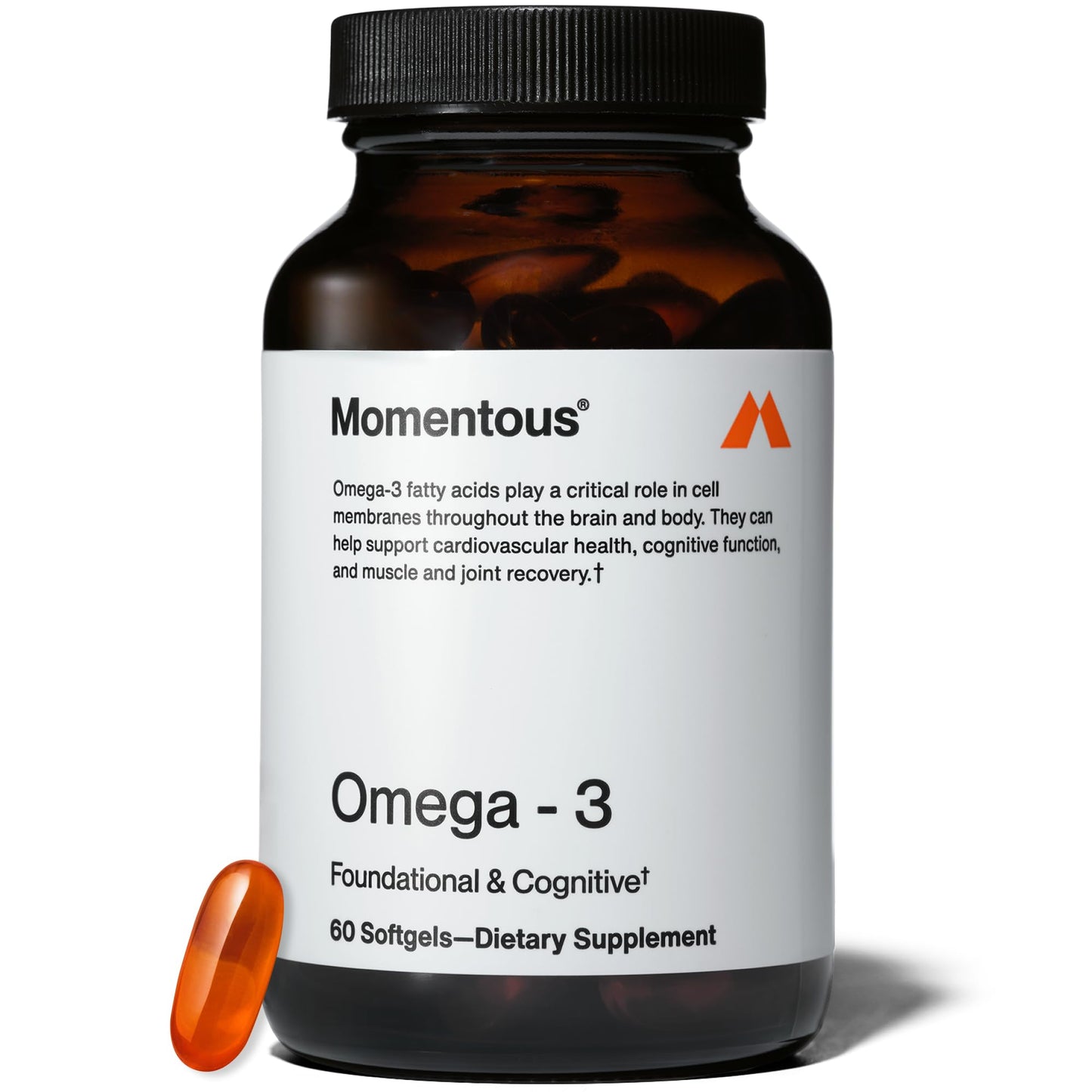Momentous Omega-3 Fish Oil - High-Potency EPA & DHA Supplement for Men & Women - Supports Heart, Joint, & Brain Health - NSF Certified for Sport - Non-GMO - Gluten-Free - 1,600 mg - 30 Servings - Medaid International
