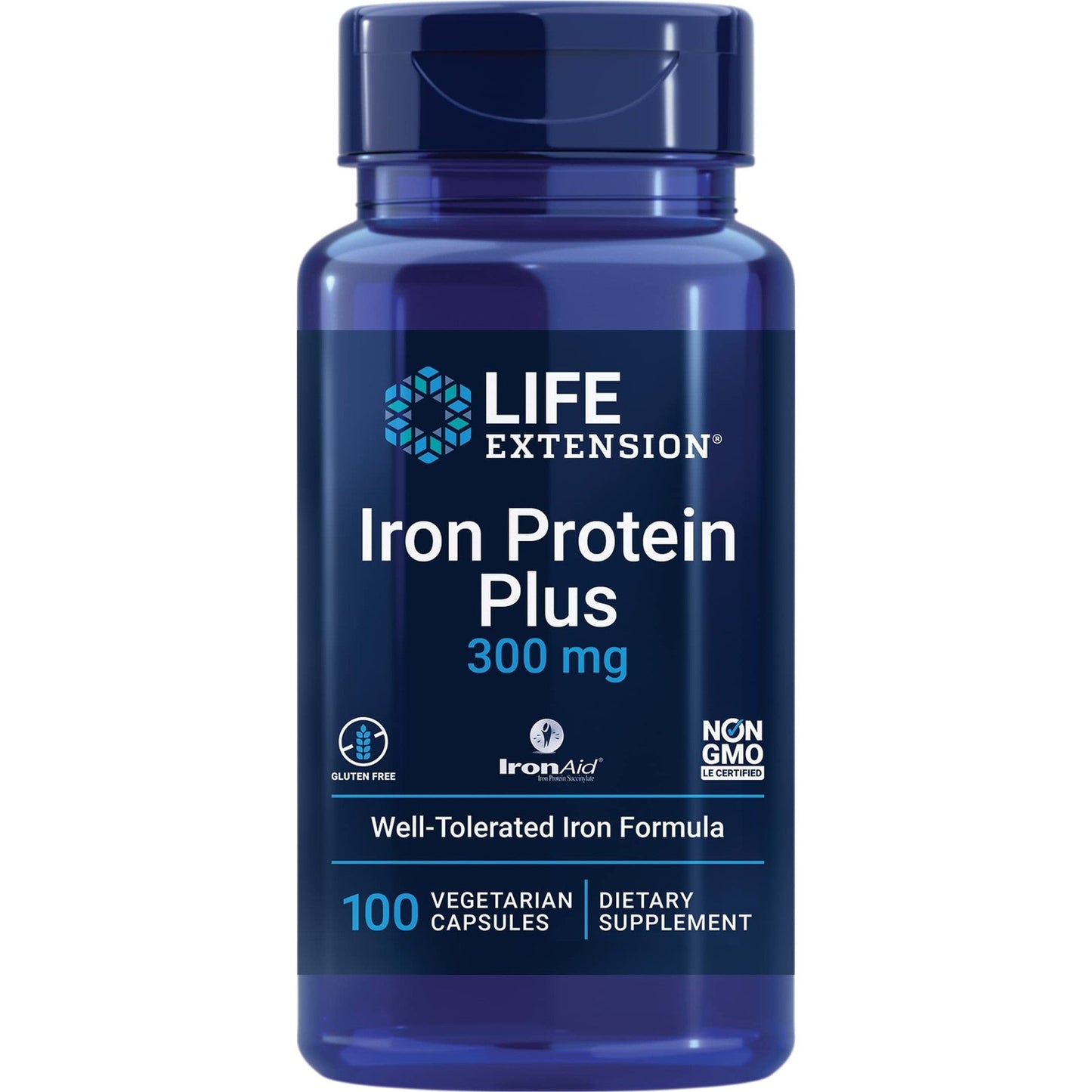 Life Extension Iron Protein Plus, Iron Protein succinylate, absorbable Iron Supplement for Whole-Body Health, Non-GMO, Gluten-Free, Vegetarian, 100 Capsules - Medaid International