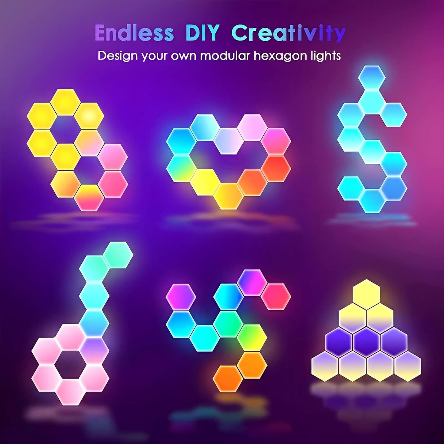Smart Hexagon LED lights (6 PCS)