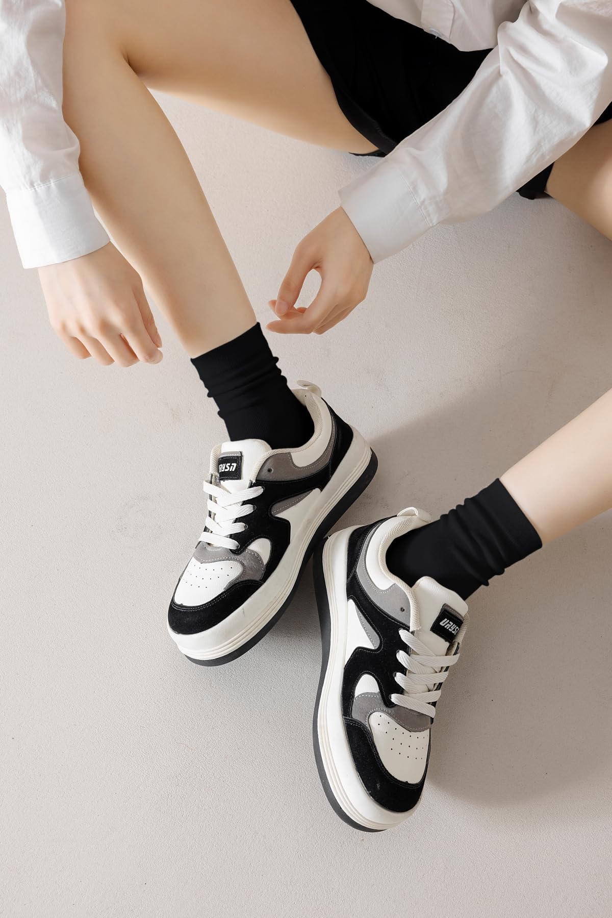 Irisbear Black Crew Socks for Women Bamboo Viscose Quarter Crew Socks Aesthetic Soft Ankle Dress Socks 5-9 - Medaid International