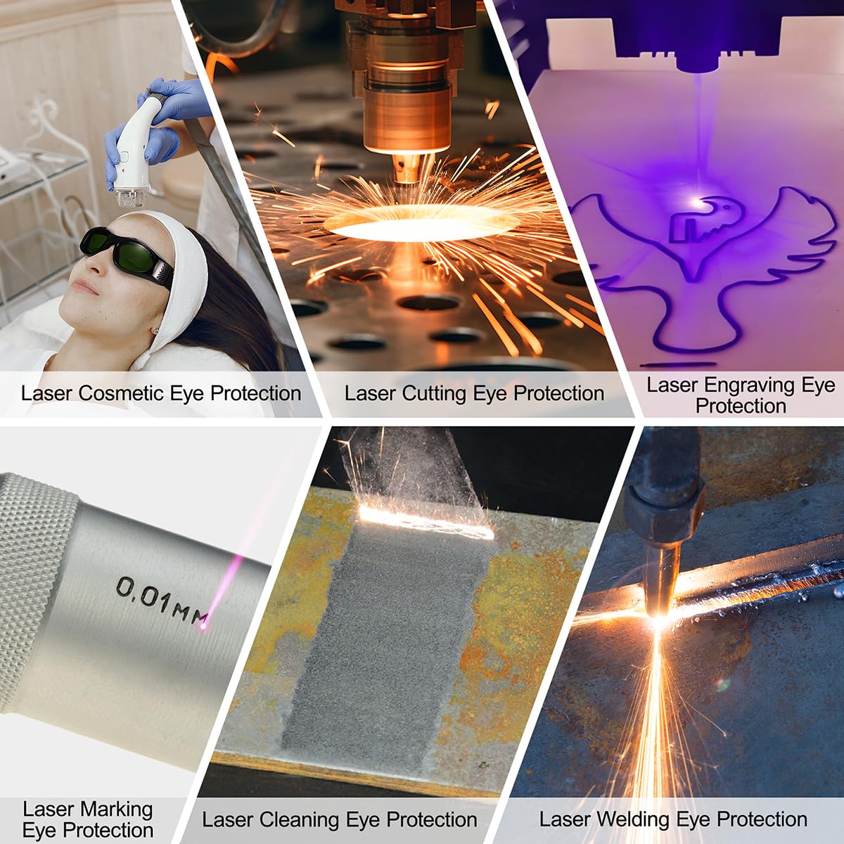 Dubofu Laser Safety Glasses Eye Protection Goggles for 200nm-450nm/ 800nm-2000nm/1064nm Wavelength, Laser Engraver Laser Cutting Protective Glasses, Fiber Laser - Medaid International