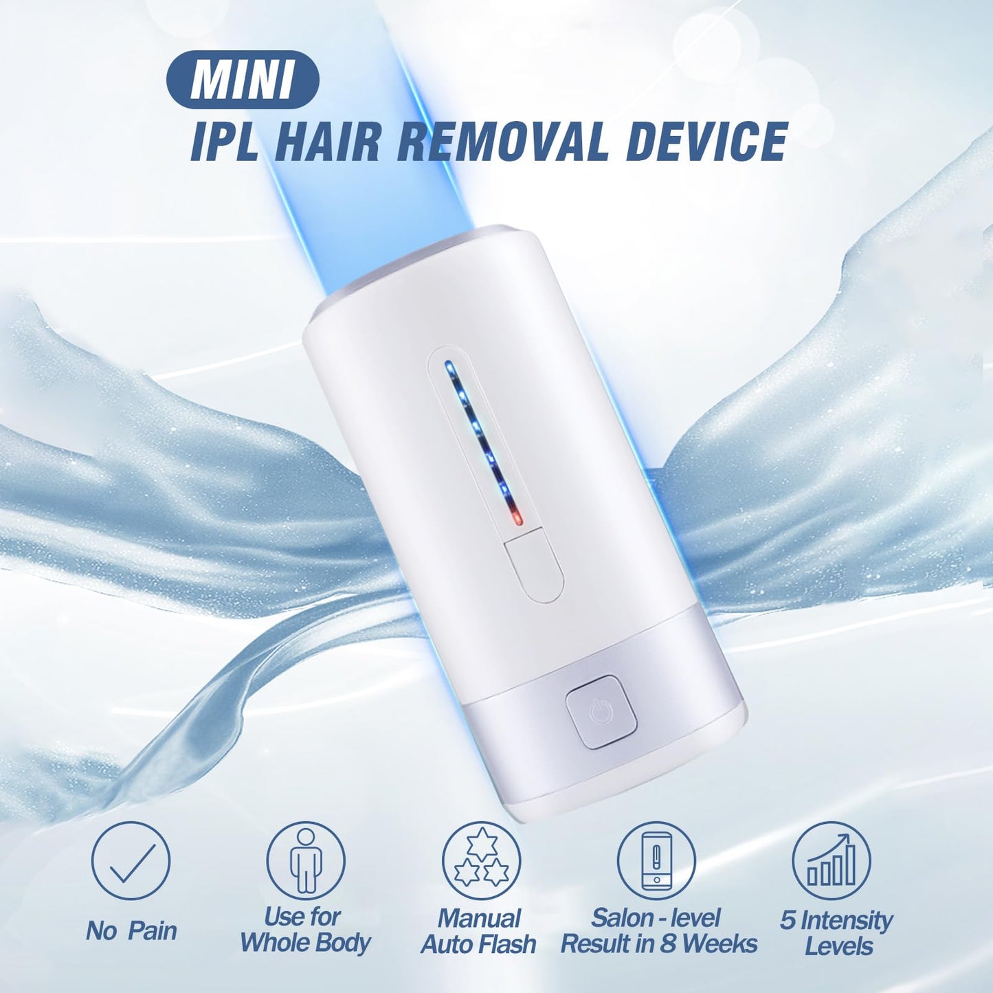 Laser Hair Removal for Women Men Permanent IPL Hair Remover Device for Home Use with 5 Levels Mini Painless Use for Body & Face, Corded - Medaid International