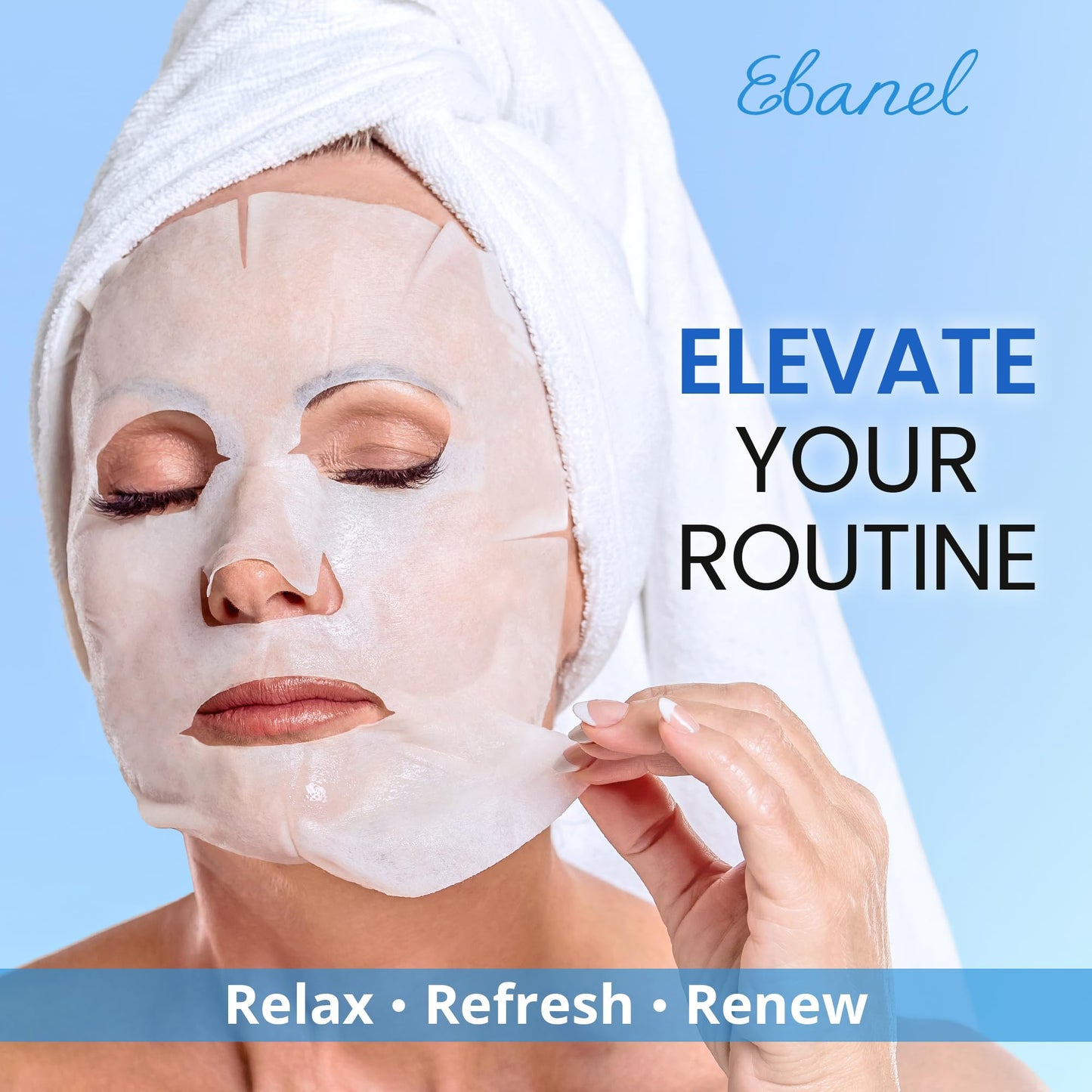 Ebanel 10 Pack Collagen Face Mask with Hyaluronic Acid, Vitamin C, Peptide, Aloe, Instant Brightening Hydrating Face Masks Skincare Korean Sheet Mask, Skin Firming, Lifting Anti Aging Facial Masks - Medaid International