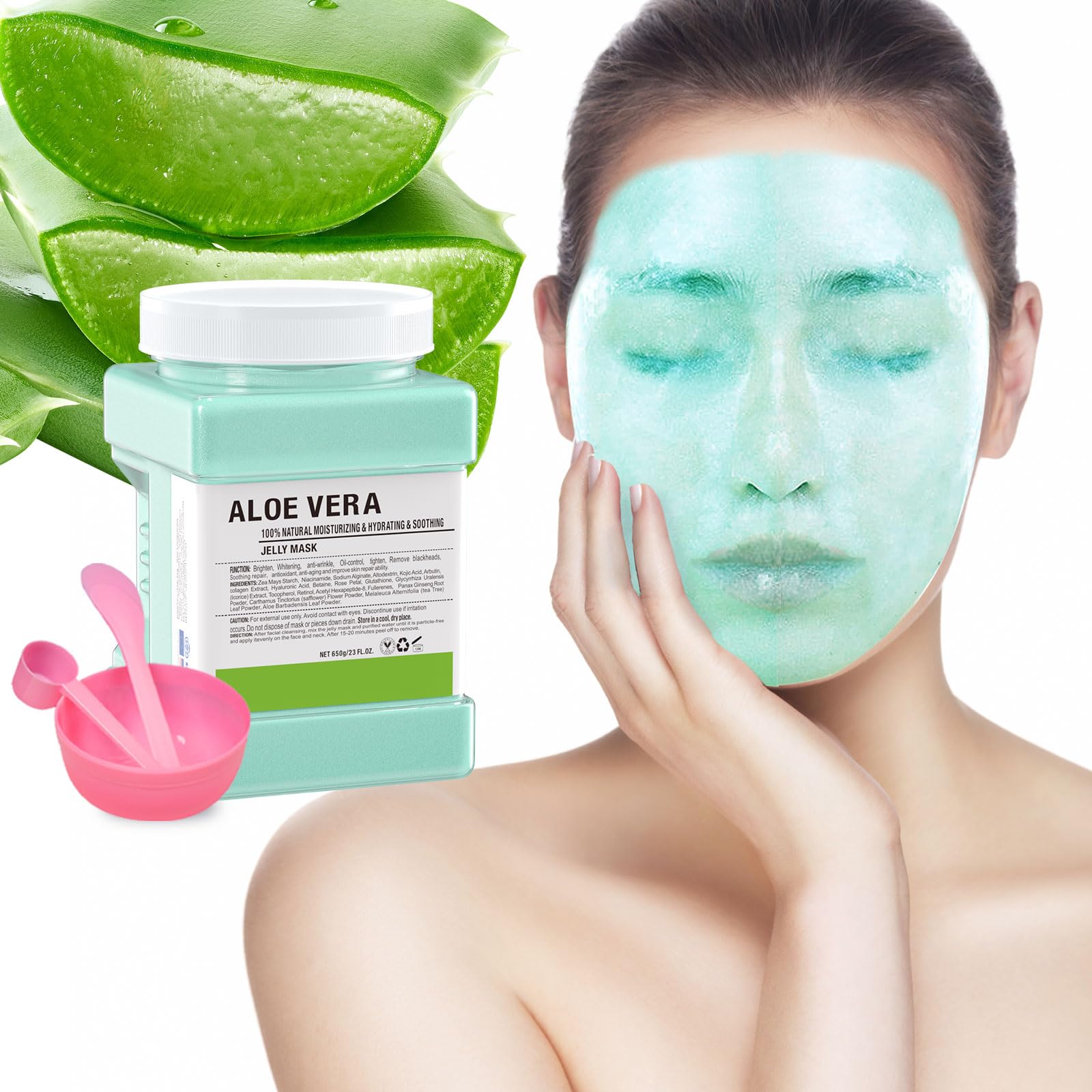 Truvenum Jelly Face Mask,Aloe Vera Moisturizing Jelly Mask Powder for Facials,Professional Peel Off Peel Off Hydro Face Mask Powder for Fight Fine Lines, Face Mask Skin Care, DIY SPA 23 FL OZ - Medaid International