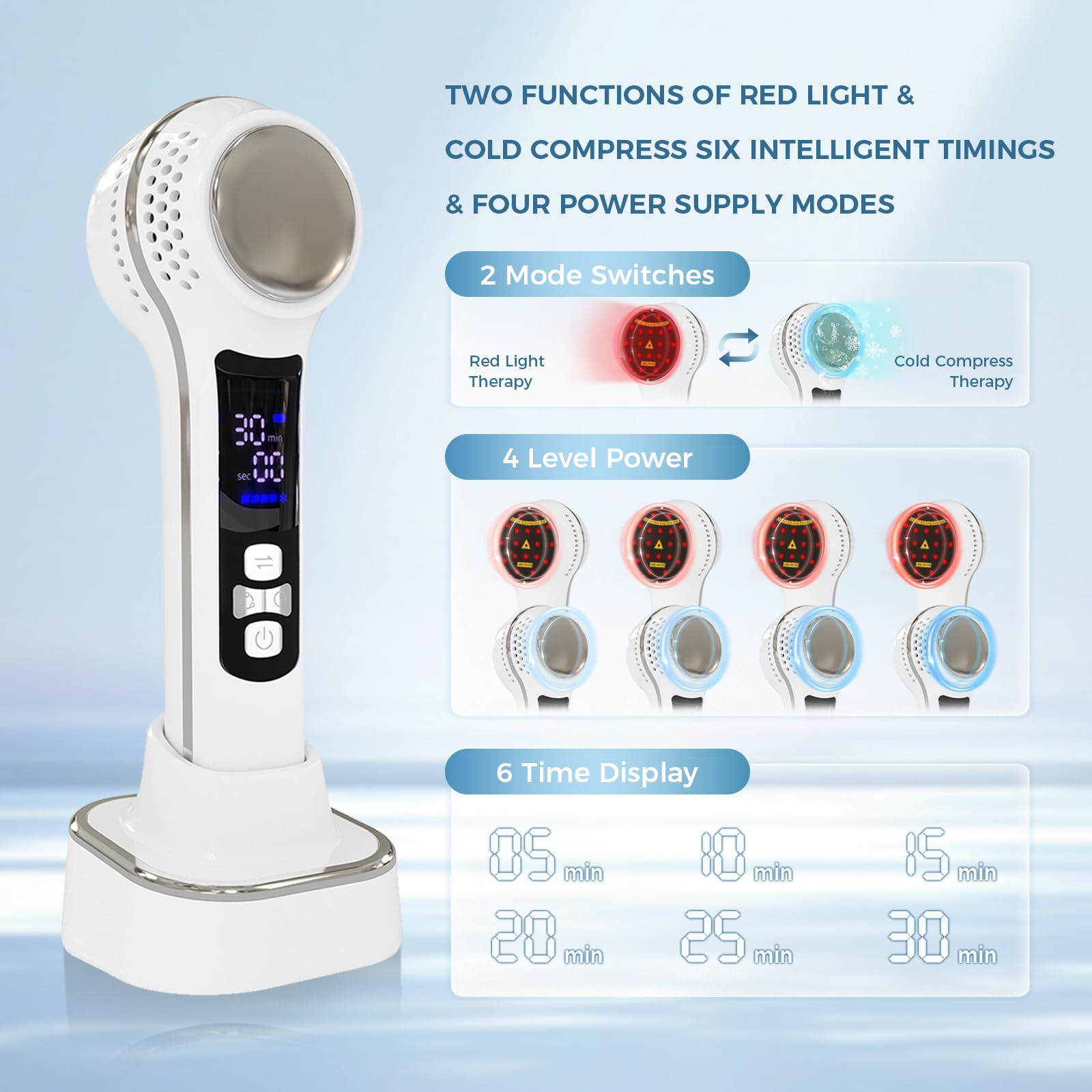 LIMOT Cold Laser Therapy Device for Humans & Dogs. Stainless Steel Cold Massage can be Temperature-Adjusted to Relieve Muscle Aches. Red Light Therapy Comes with a Stand to Adjust The Angle. - Medaid International