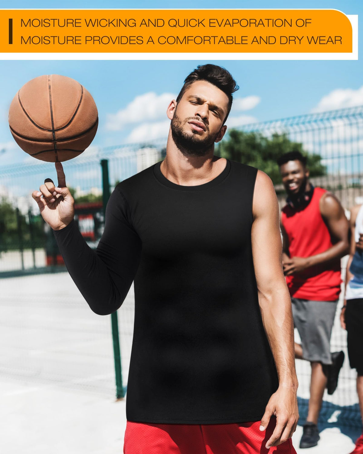 KASTWAVE Compression Shirts for Men Long Sleeve Quick Dry Mens Single Sleeve Compression Shirts 1/2 Single Arm Athletic Base Layer Undershirt Gear T Shirt Single Sleeve Compression Shirt, 2 Pcs * L