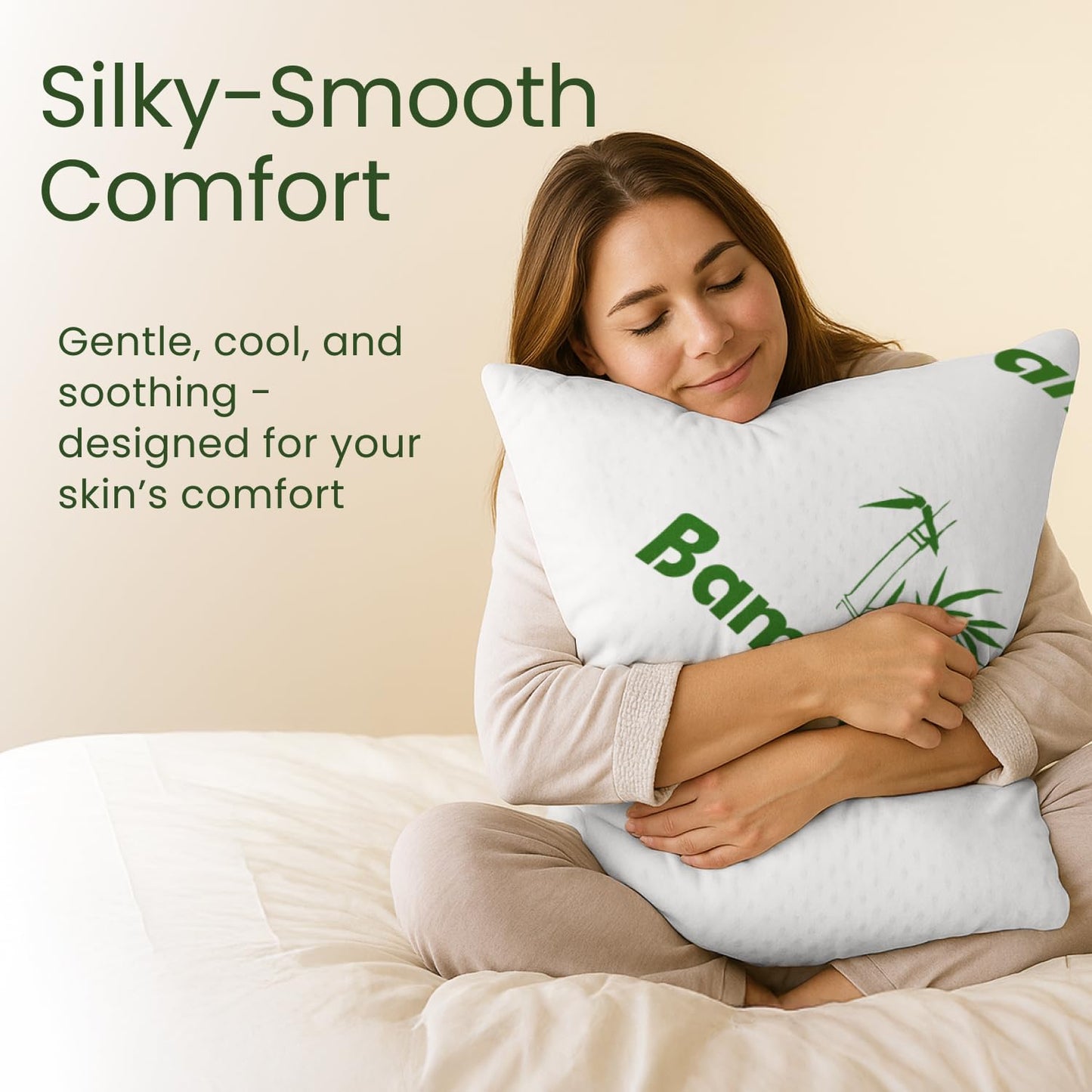 Memory Foam Pillows Queen Size Set of 2 - Cooling Bed Pillows for Sleeping - Back, Stomach, Side Sleeper Firm, Comfy Cool Shredded - 2 Pack, Rayon Derived from Bamboo - Medaid International