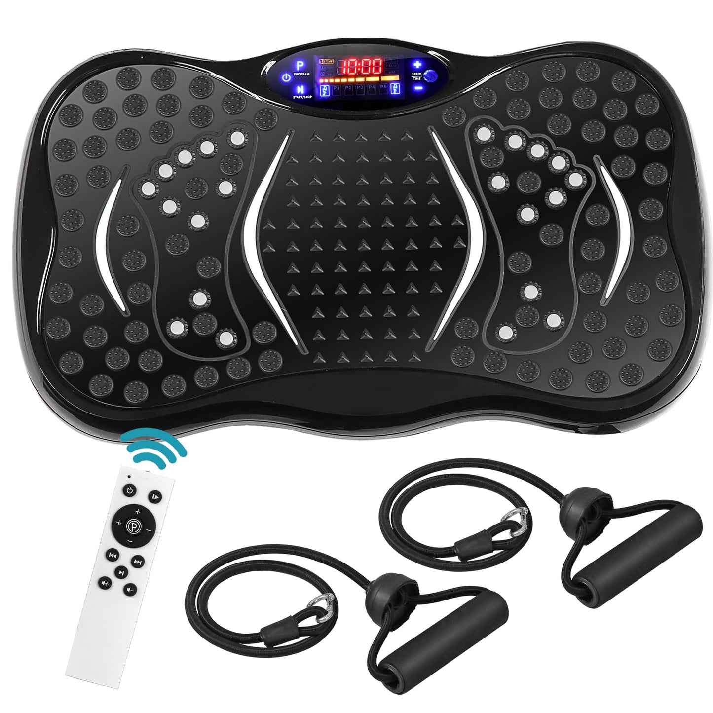 LEMY Mini Vibration Plate Machine with Remote Control,120 Speed Levels and Loop Bands,Whole Body Workout Vibration Platform for Weight Loss,Lymphatic Drainage,Muscle Toning,Cellulite Reduction at Home