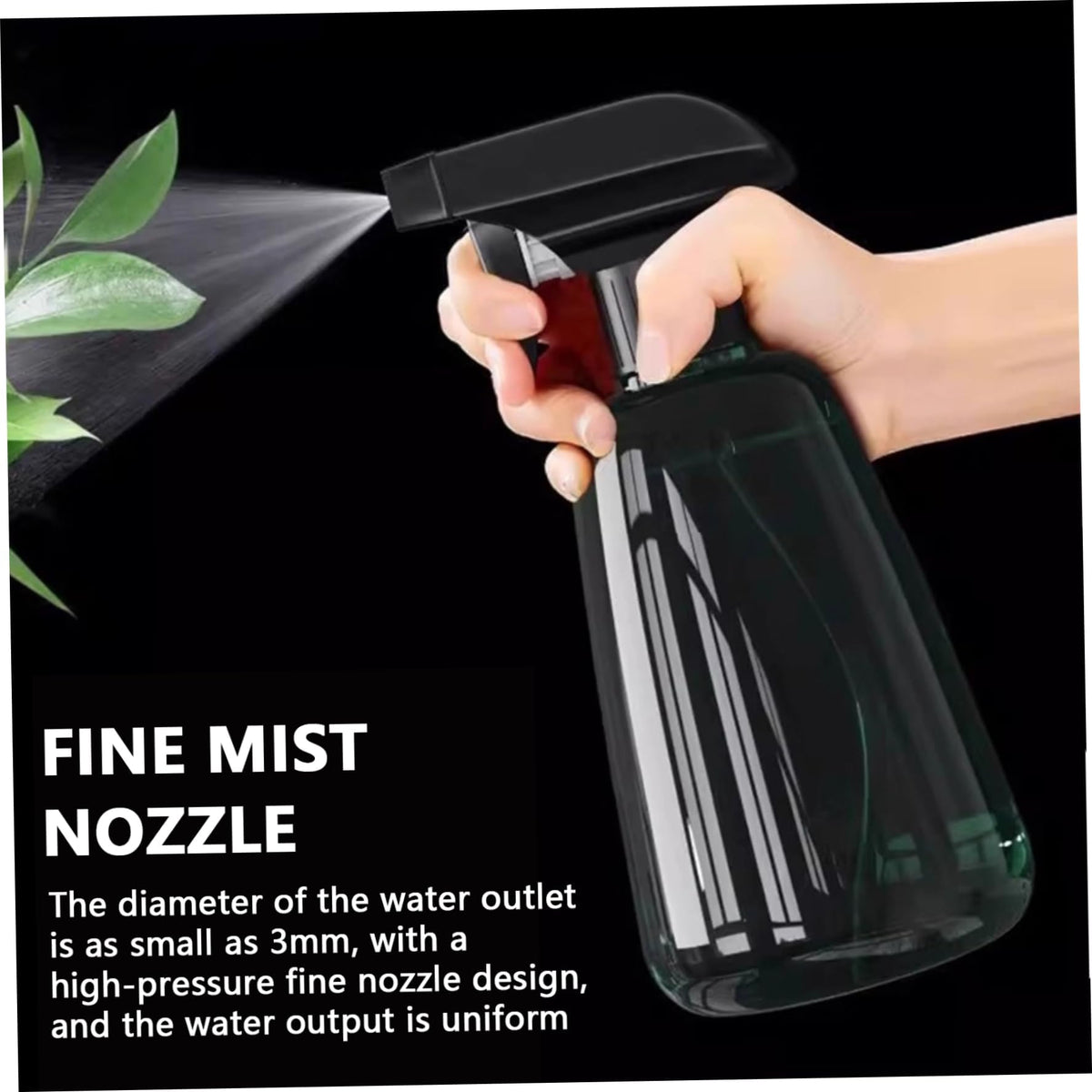 2 Pack Plant Spray Bottles, 17oz Clear Plastic Water Spray Bottle with 360° Adjustable Nozzle, Multi-Use Plant Mister for Garden, Kitchen, Salon and Home