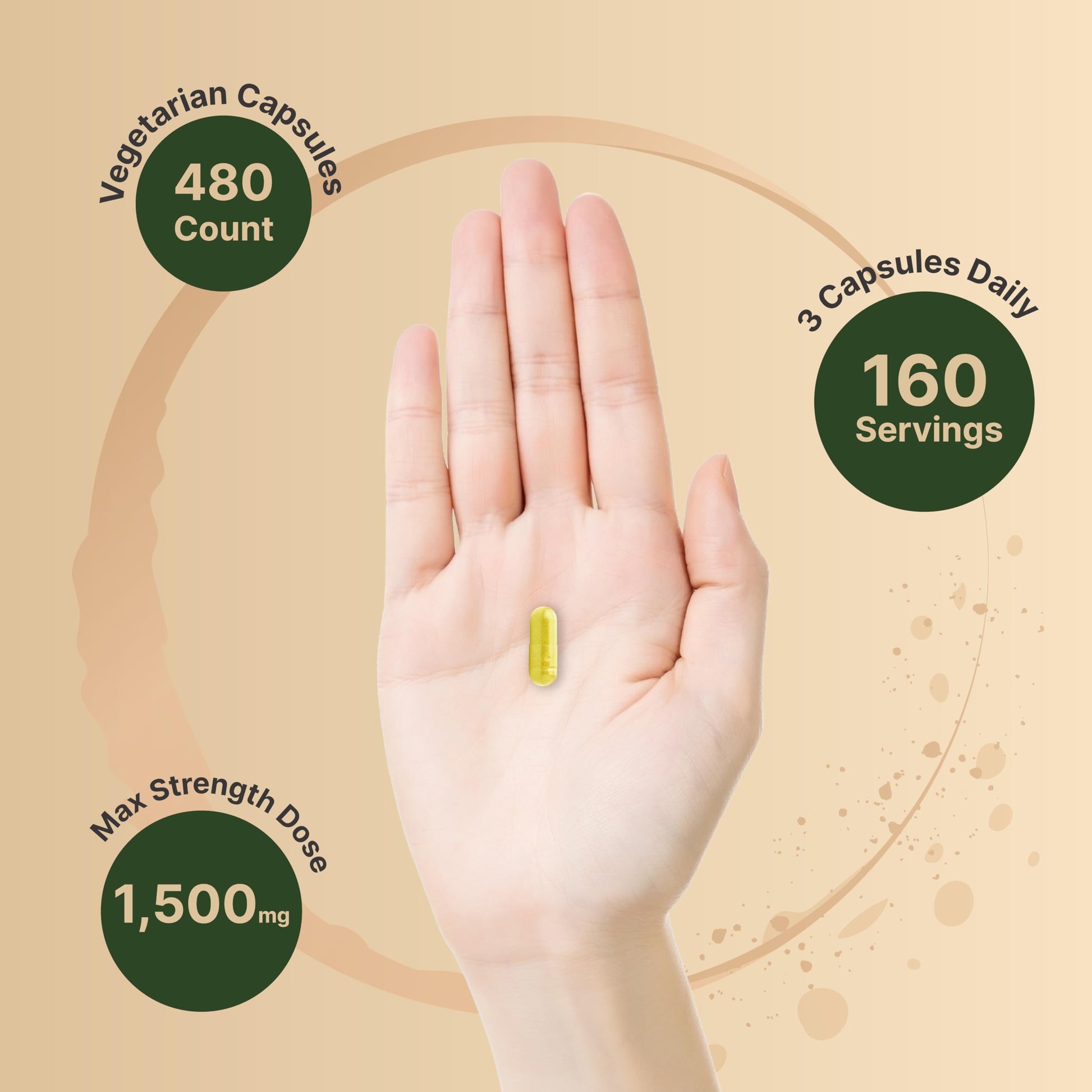 Berberine Supplement 1,500mg with Ceylon Cinnamon & Turmeric Root, 480 Veggie Capsules (2 Pack) | 97% Pure Berberine HCL | Supports Balanced Sugar Levels & Heart Health | Vegan, Non-GMO - Medaid International