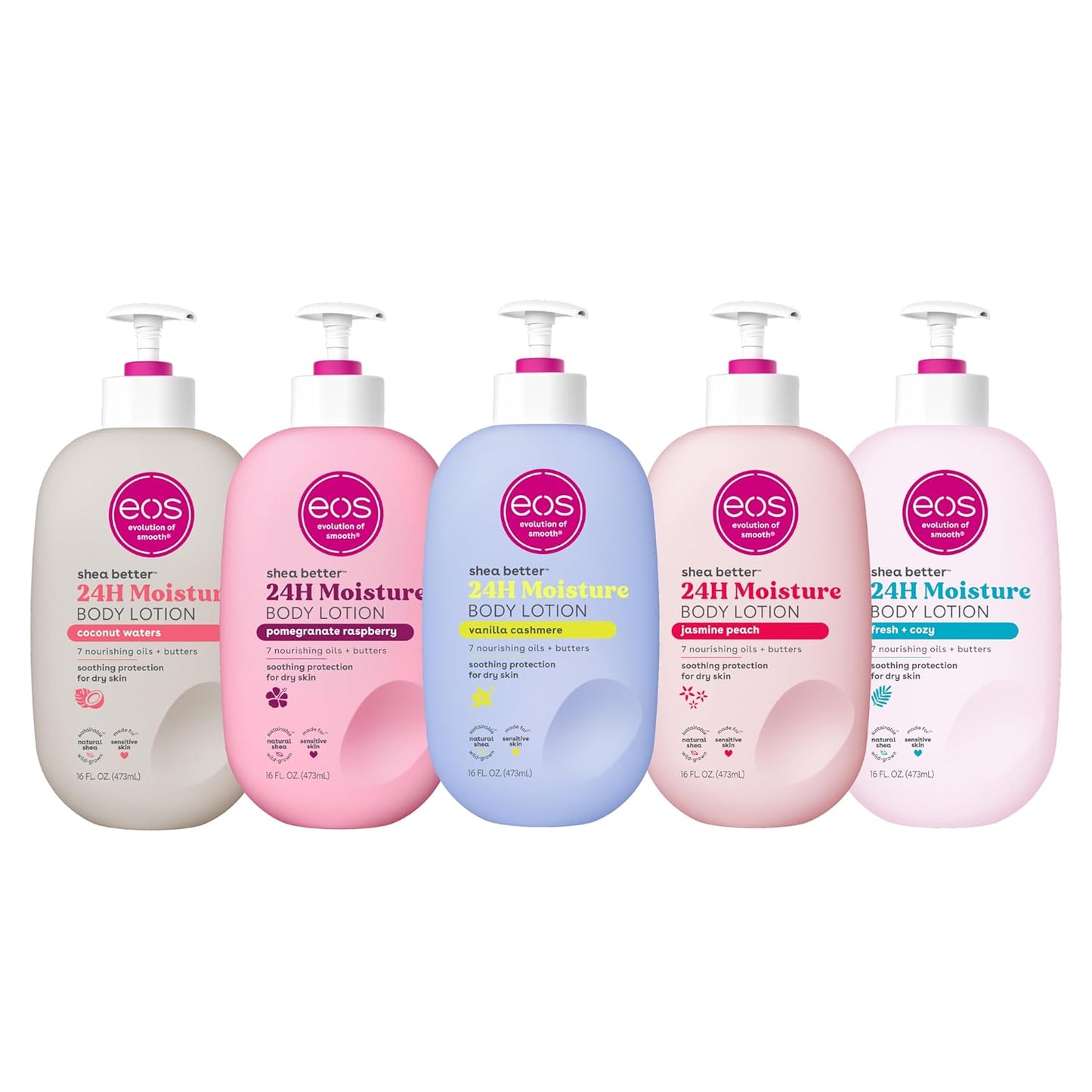 eos Shea Better Body Lotion- Vanilla Cashmere, 24-Hour Moisture Skin Care, Lightweight & Non-Greasy, Made with Natural Shea, Vegan, 16 fl oz - Medaid International