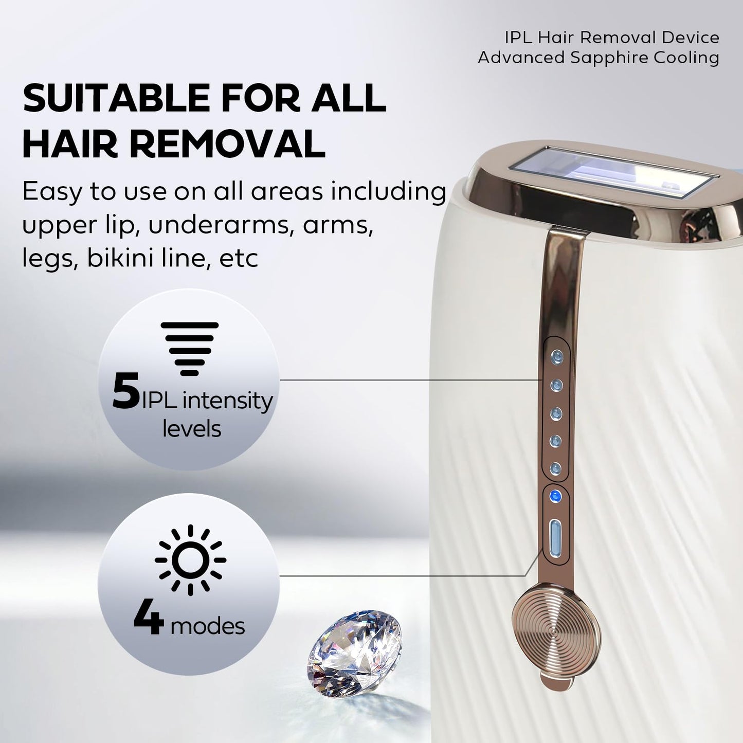 Laser Hair Removal with Ice Cooling, IPL Hair Removal Device Painless, EUARNE Home Use Facial Hair Removal for Women, Dual Lights, Effective in 2 Weeks, Body & Face Epilator, Storage Bag for Travel. - Medaid International