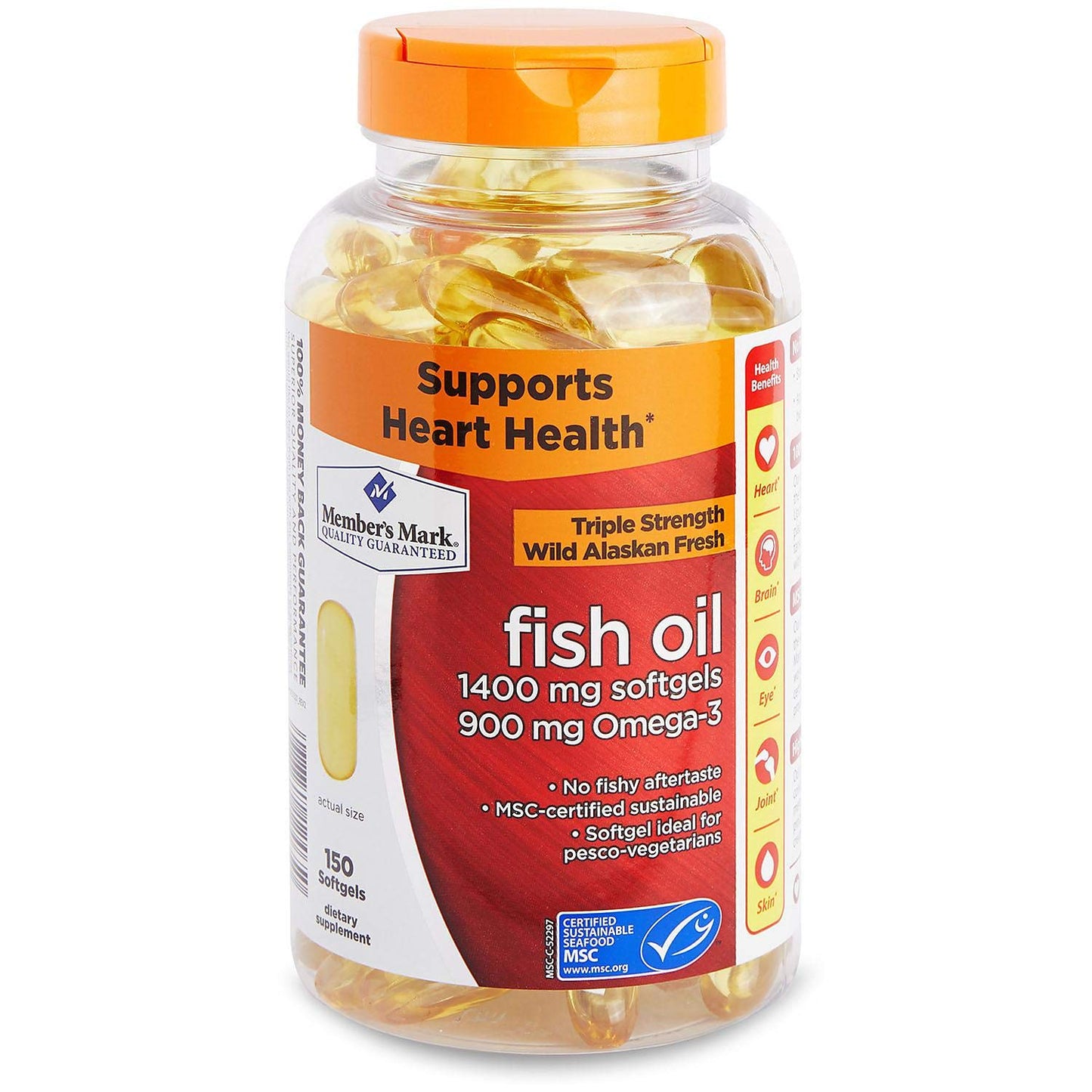 Member's Mark - Omega 3, Fish Oil 1400 mg (900 mg EPA/DHA), Enteric Coated, 150 Softgels - Medaid International