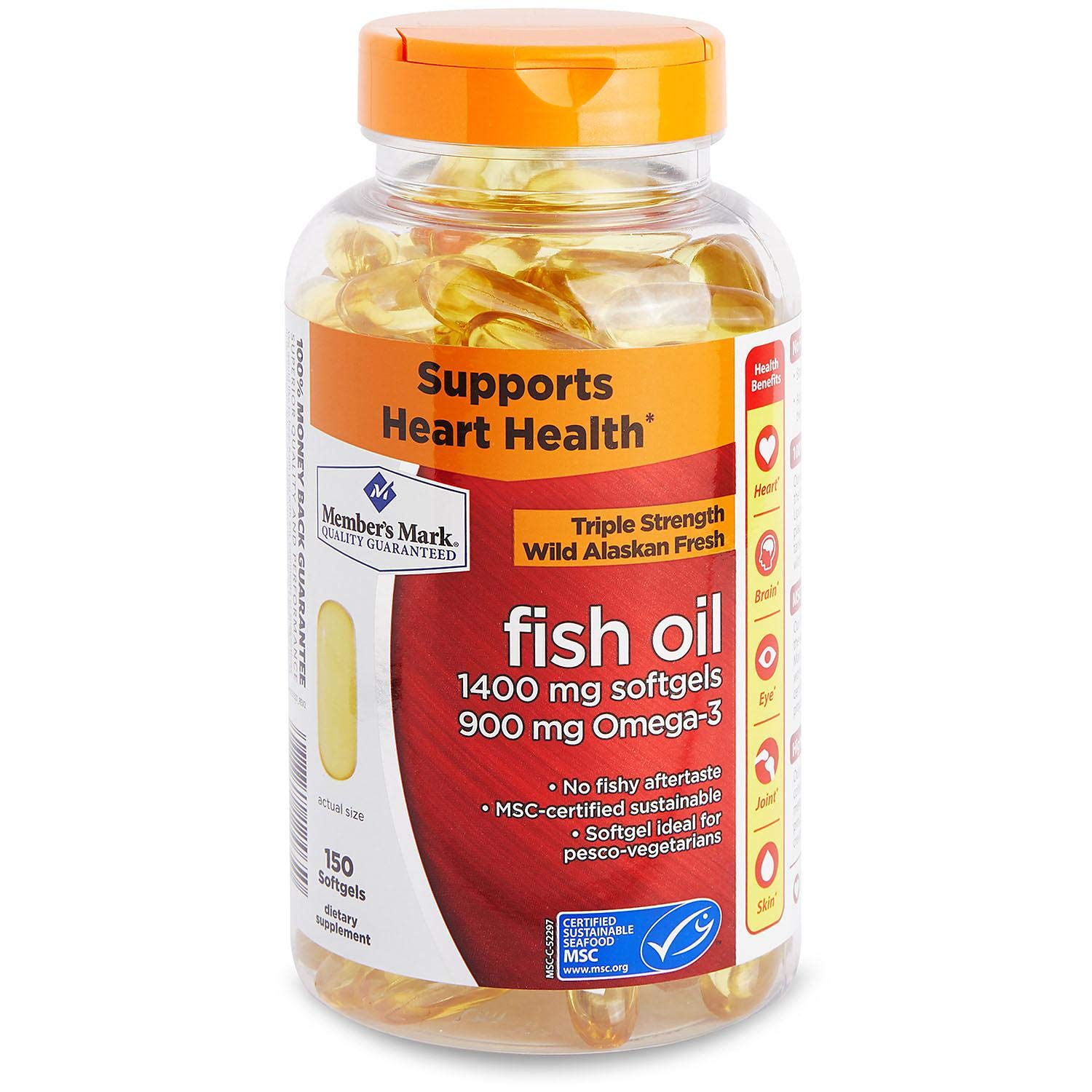 Member's Mark - Omega 3, Fish Oil 1400 mg (900 mg EPA/DHA), Enteric Coated, 150 Softgels - Medaid International