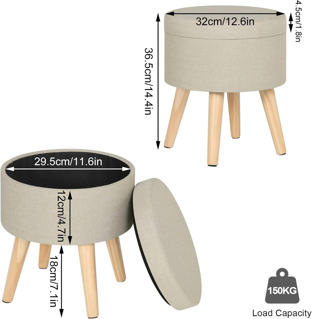 WOLTU Storage Ottoman Chair Stool (SH08CM_1)