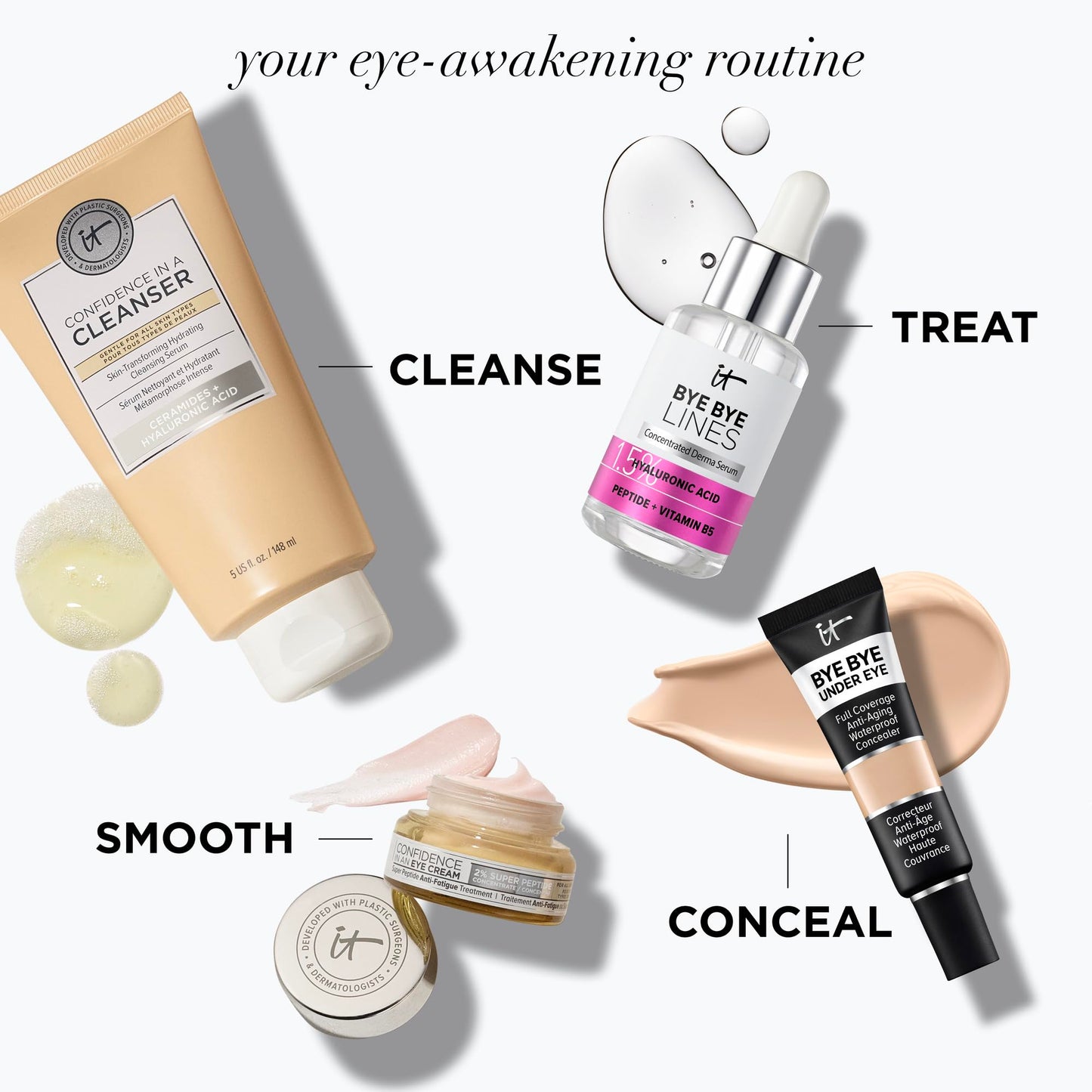 IT Cosmetics Confidence in an Eye Cream - Anti Aging Peptide Eye Cream for Dark Circles & Wrinkles, Lightweight 48HR Hydration, 2% Super Peptide Concentrate, Smooth & Brighten Undereye - 0.5 fl oz - Medaid International