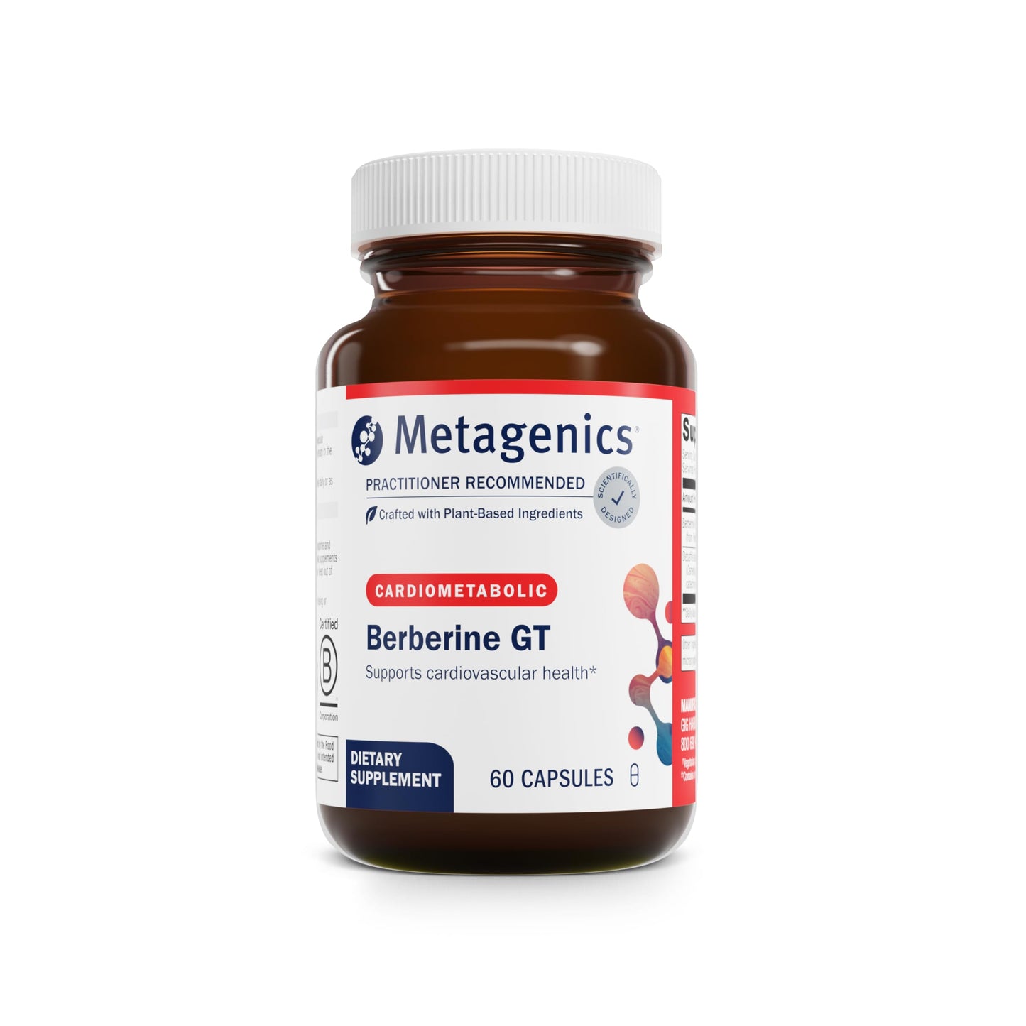 Metagenics Berberine GT - Berberine Supplement 500 mg - Supports Heart Health, Healthy Cholesterol, Triglyceride & Carbohydrate Metabolism - Non-GMO, Gluten-Free, Vegetarian - 60 Capsules - Medaid International