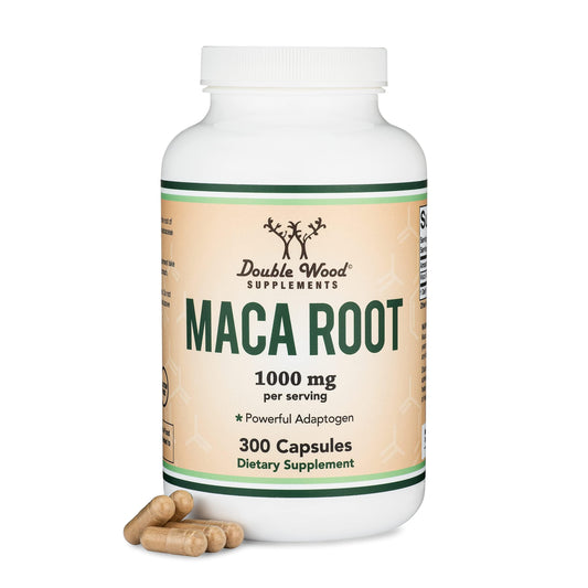 Maca Root Capsules for Women and Men, 300 Count (1,000mg of Black, Red, Yellow Maca Powder per Serving) Grown in Peru (for Energy, Performance, Motivation) by Double Wood - Medaid International