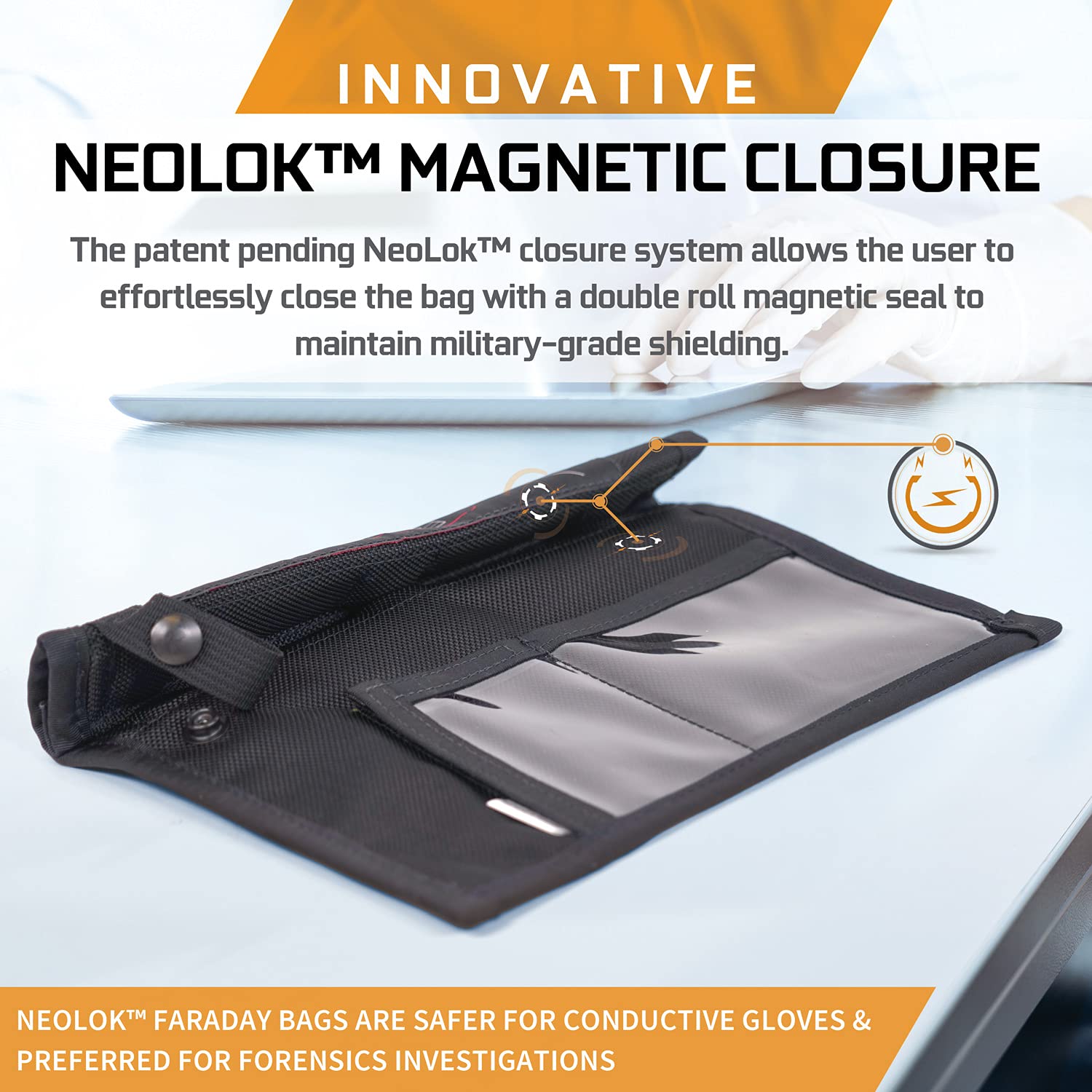 Mission Darkness NeoLok Non-window Faraday Bag for Phones (+ Secure Magnetic Closure) // Device Shielding for Law Enforcement & Military, Data Security, Anti-hacking & Anti-tracking Assurance - Medaid International