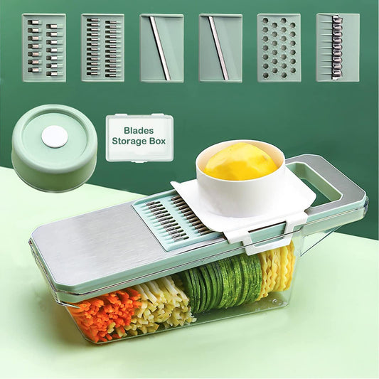 8 in 1 Stainless Steel Vegetable Slicer قاطعة خضروات استانلس 8 في 1