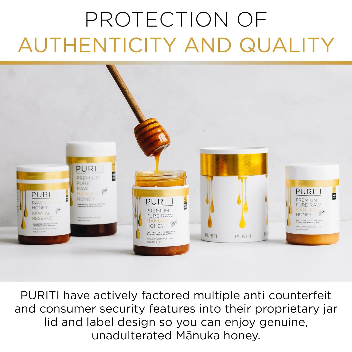 PURITI Manuka Honey MGO 550+ / UMF 15+ | 100% Pure Genuine Raw Manuka Honey | 8.8 Oz / 250g | Harvested, Tested, Certified and Packed in New Zealand - Medaid International